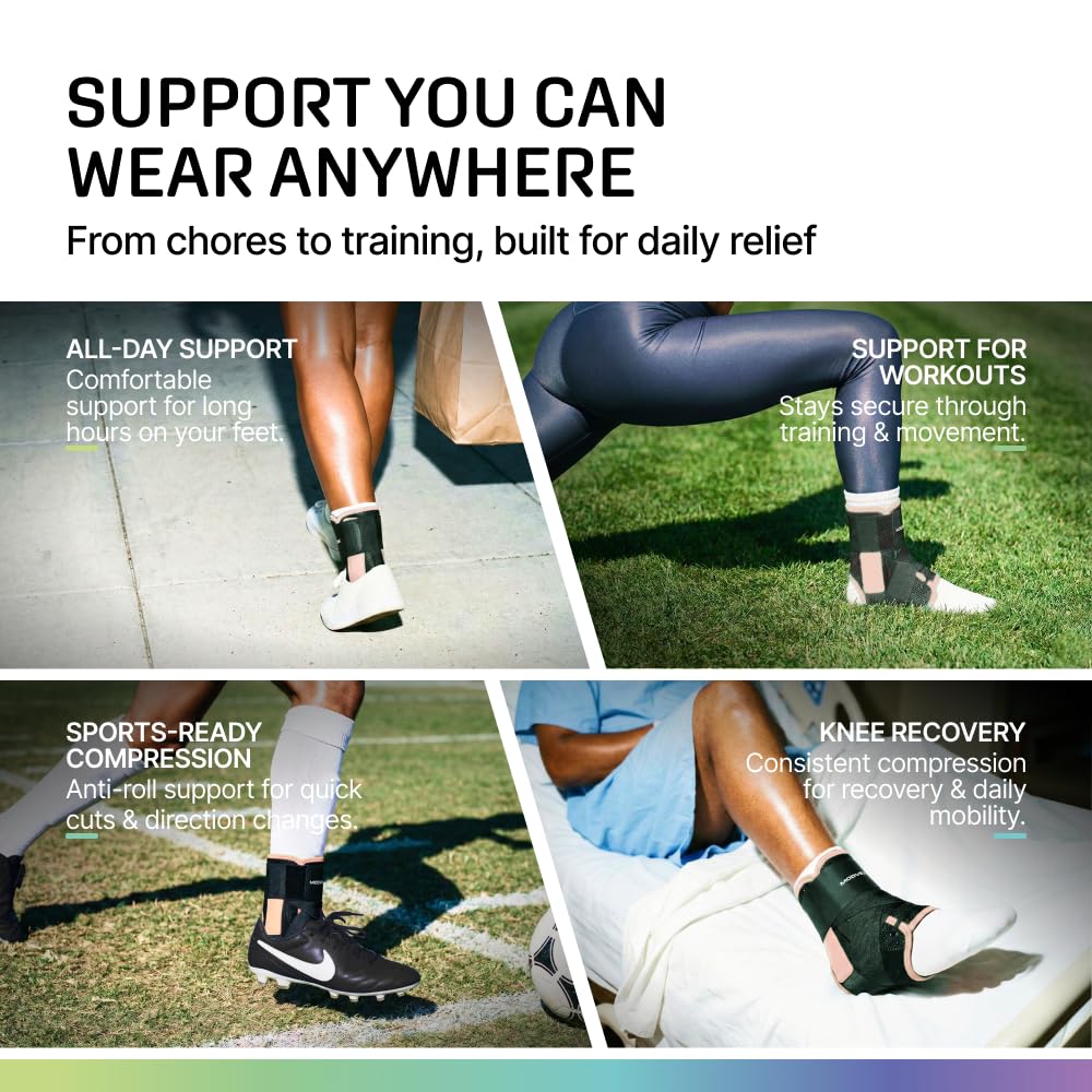 MODVEL Slim Lace Up Ankle Brace, Adjustable Ankle Braces for Men, Ankle Brace for Women, Ankle Support for Women – Figure 8 Ankle Brace Strapping with Soft Pads for Sprained Joint Stability Ankle Wrap - Image 5