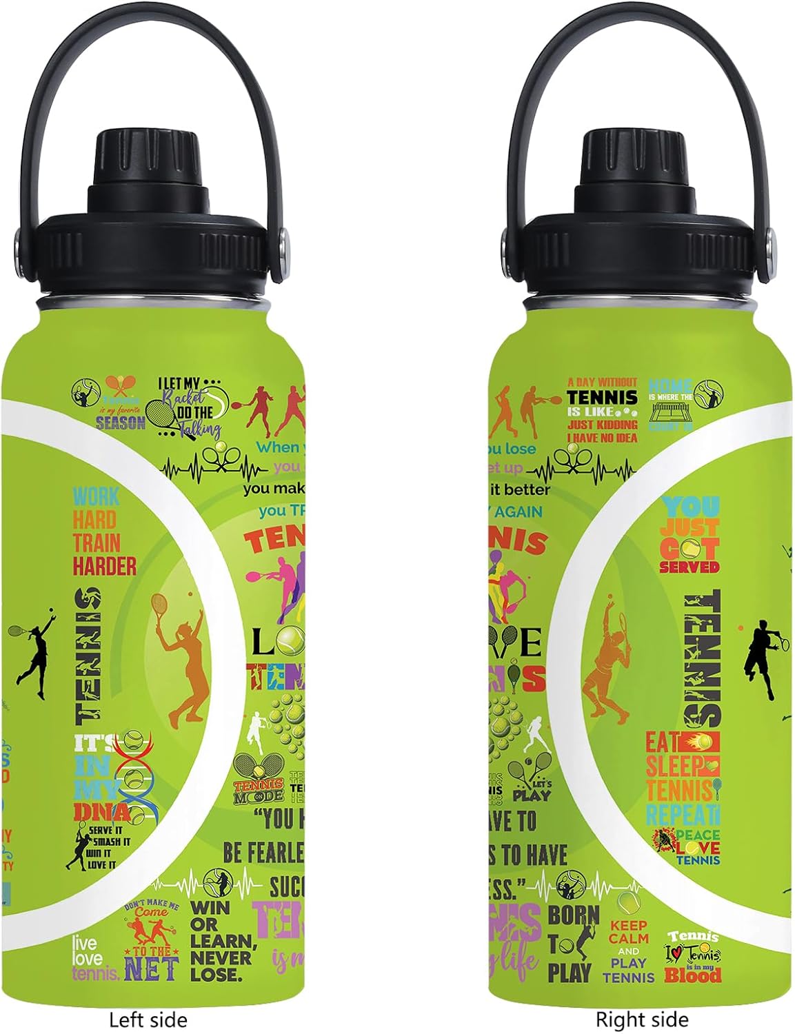 Tennis Water Bottle 32oz Stainless Steel Tumbler Insulated Bottles For Men Women Tennis Gifts For Sport Lover Player Fan Coach - Image 2