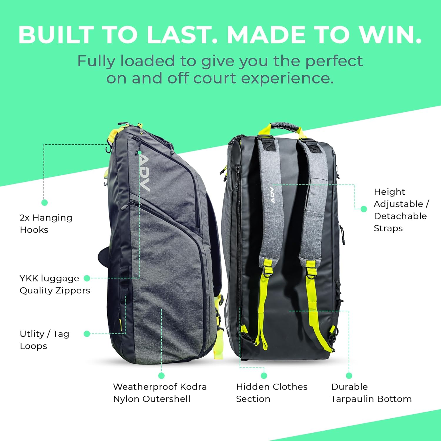 ADV Tennis Pro V3 - Tennis and Pickleball Backpack V2 - Flex Backpack - Image 4