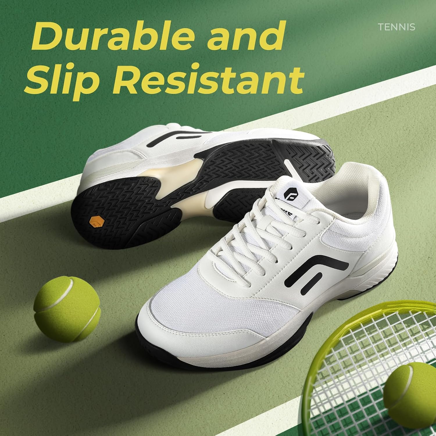 FitVille Extra Wide Pickleball Tennis Shoes Men for Hard or Clay Court | Racquetball, Squash, Badminton, Breathable, Comfortable, Cushioning, Arch Support - Image 4