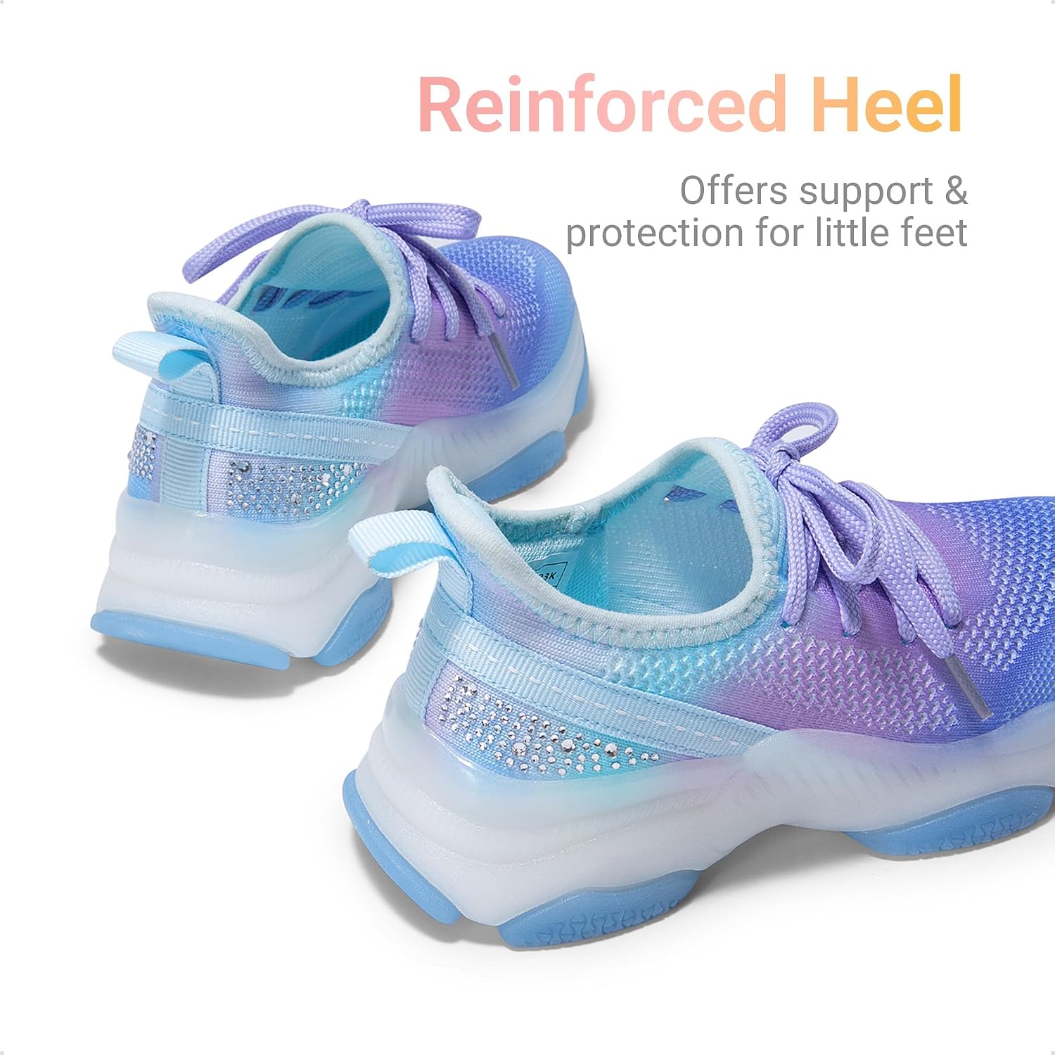 DREAM PAIRS Girls Slip-On Sneakers Kids Sparkle Pop Lightweight Jelly Sole Walking Shoes - Image 4