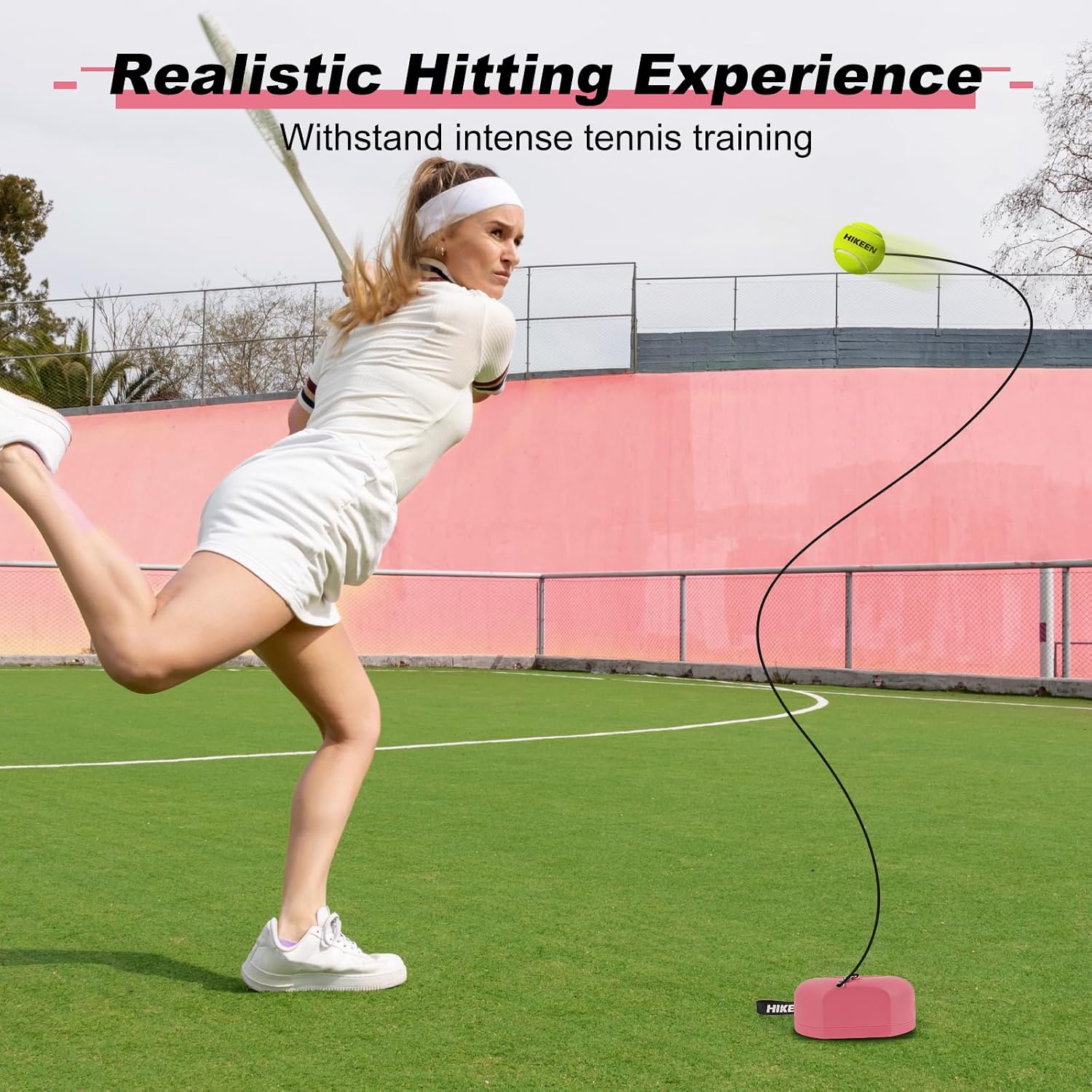 Hikeen Premium Tennis Trainer Rebound with Metal Base,Portable Solo Tennis Trainer Set with 3 Highly Elastic String Balls,Tennis Practice Equipment for Adult Kids an Beginners - Image 6