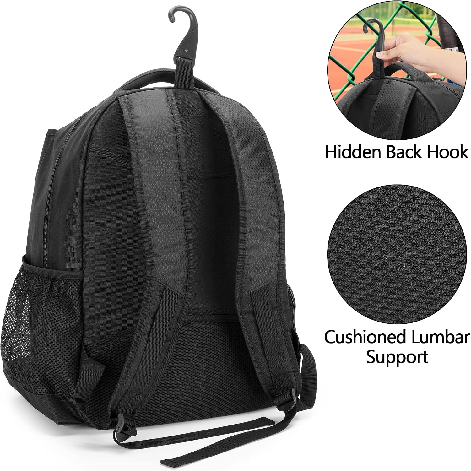 DSLEAF Tennis Bag for Men/Women to Hold 2 Rackets, Tennis Backpack with Separate Shoe Space for Tennis Sport - Image 4