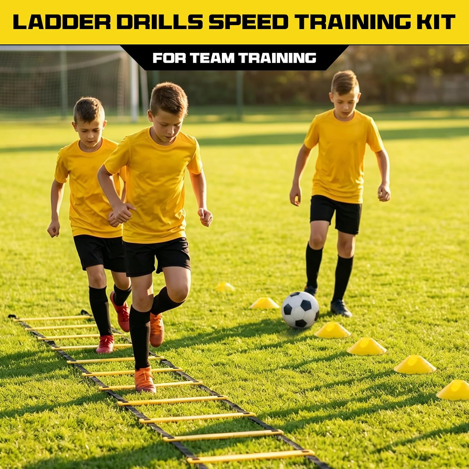2 Pack 20ft Agility Ladder Set, 40ft Total Adjustable Speed Ladder with 12 Cones, 8 Stakes, 1 Carry Bag - Parallel Footwork Drills Gear for Football Soccer Basketball Training Equipment - Image 8