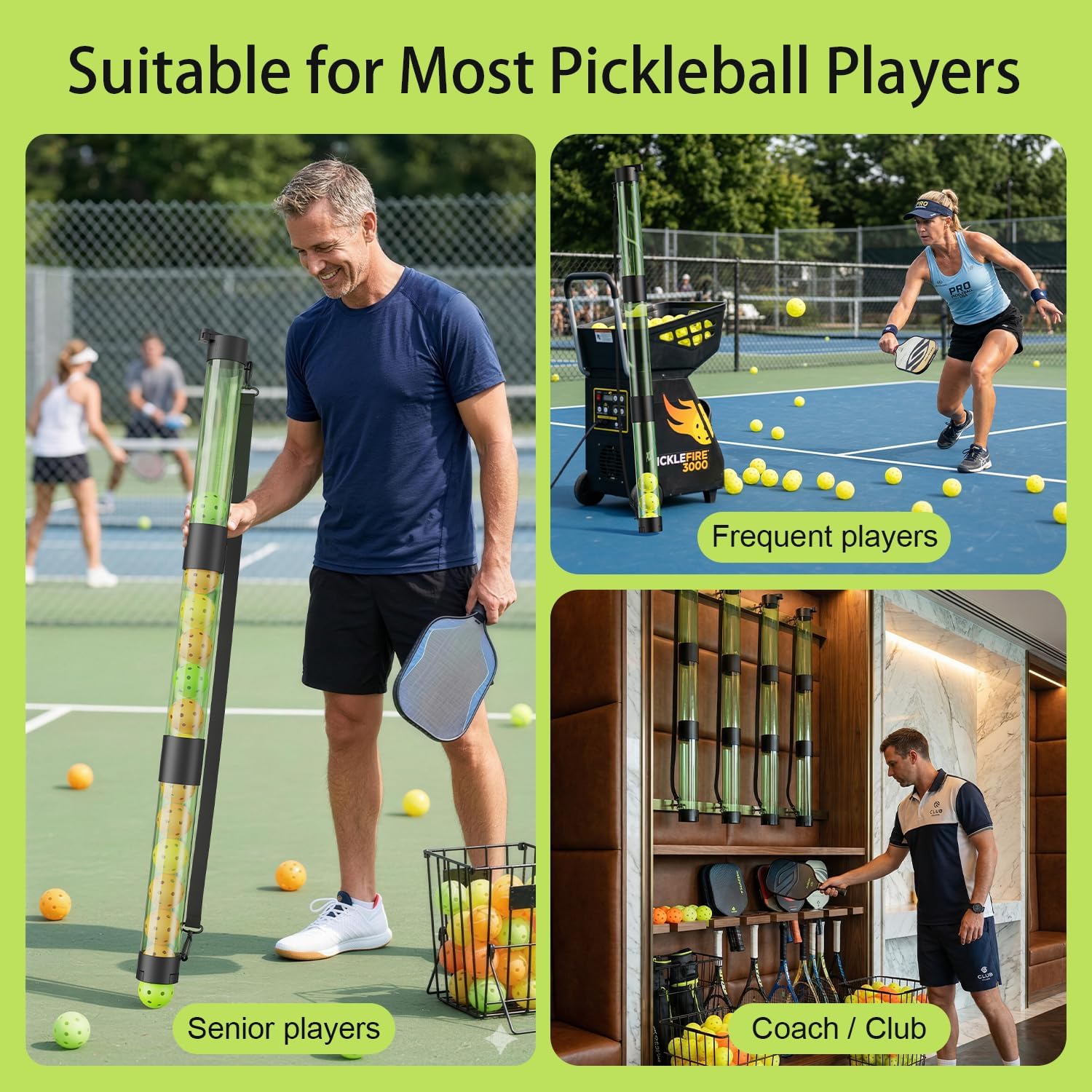 17 Balls Pickleball Ball Retriever & Ball Holder Storage with Strap, Back Saver for Pickleball Accessories, Quick for Pickleball Tube Ball Pickup - Image 7