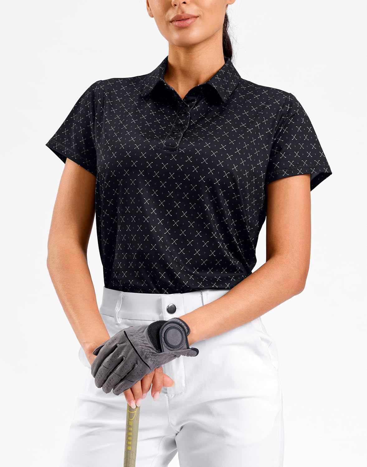 SANTINY Golf Polo Shirts for Women Short Sleeve Quick Dry 3 Buttons Collared Pickleball Shirt Summer Golf Tennis Tops - Image 2