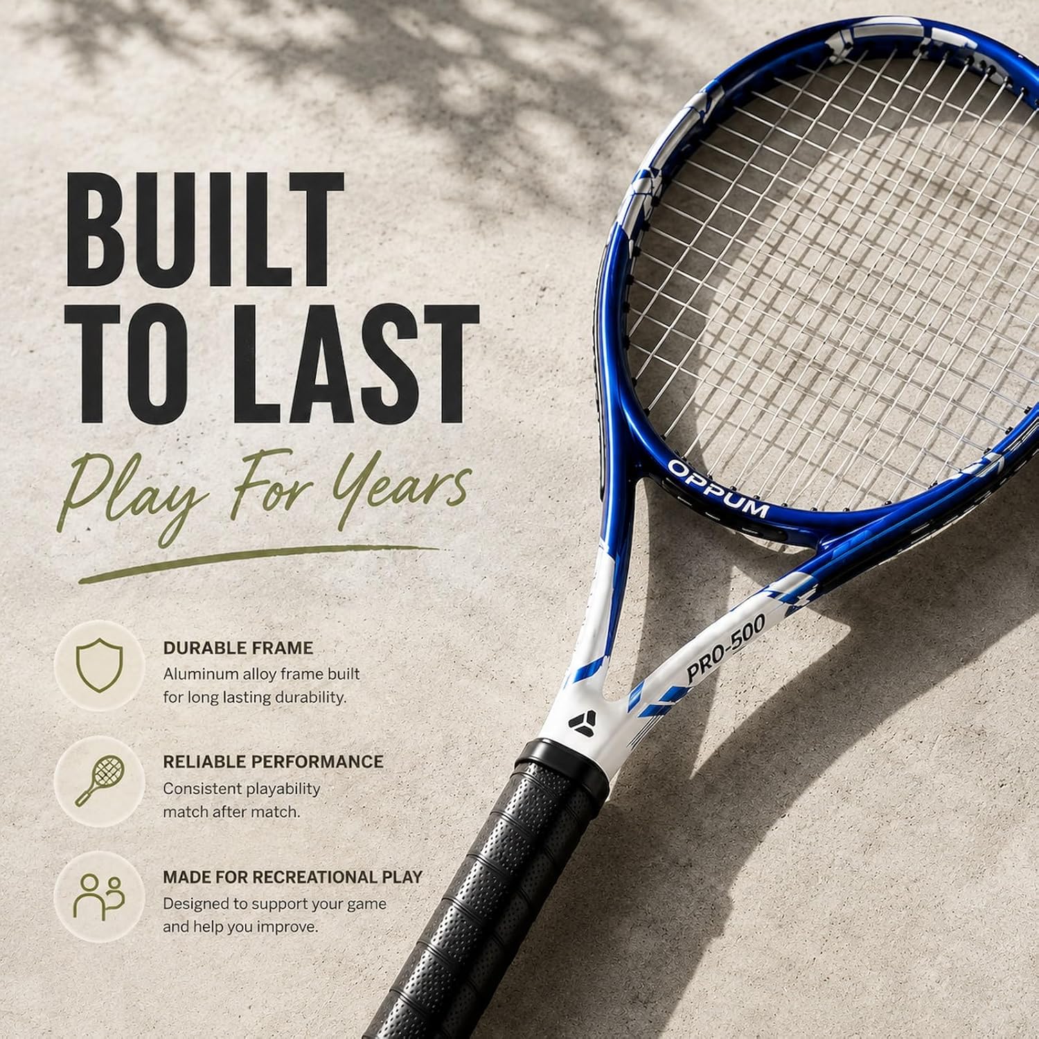 Adult Tennis Racket Set of 2, 27 Inch Pre-Strung for Beginners - Image 5