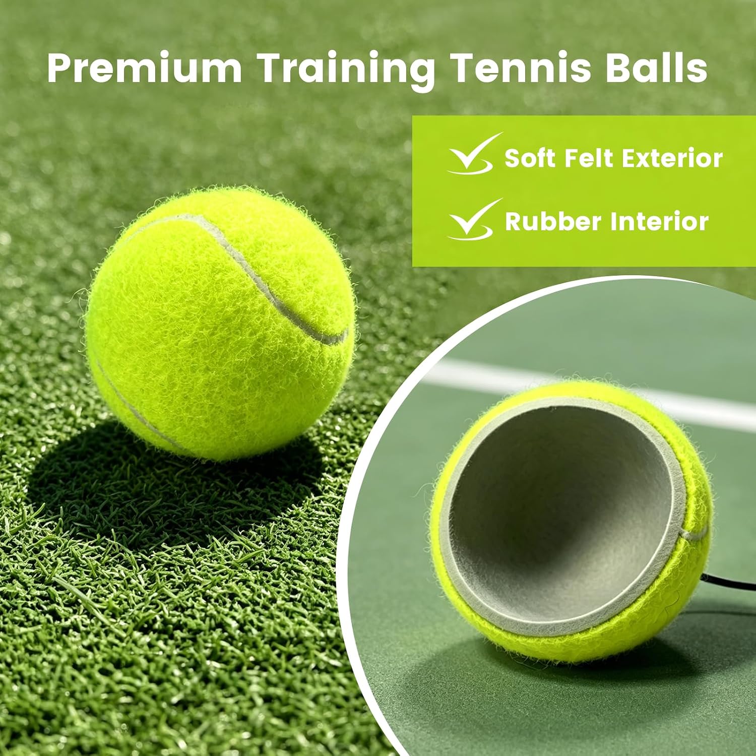 Tennis Trainer Rebound Ball Set, Tennis Practice Rebounder with 3 String Balls, Sports Wristband & Mesh Bag, Portable Solo Tennis Training Equipment for Indoor Outdoor Sport - Image 4