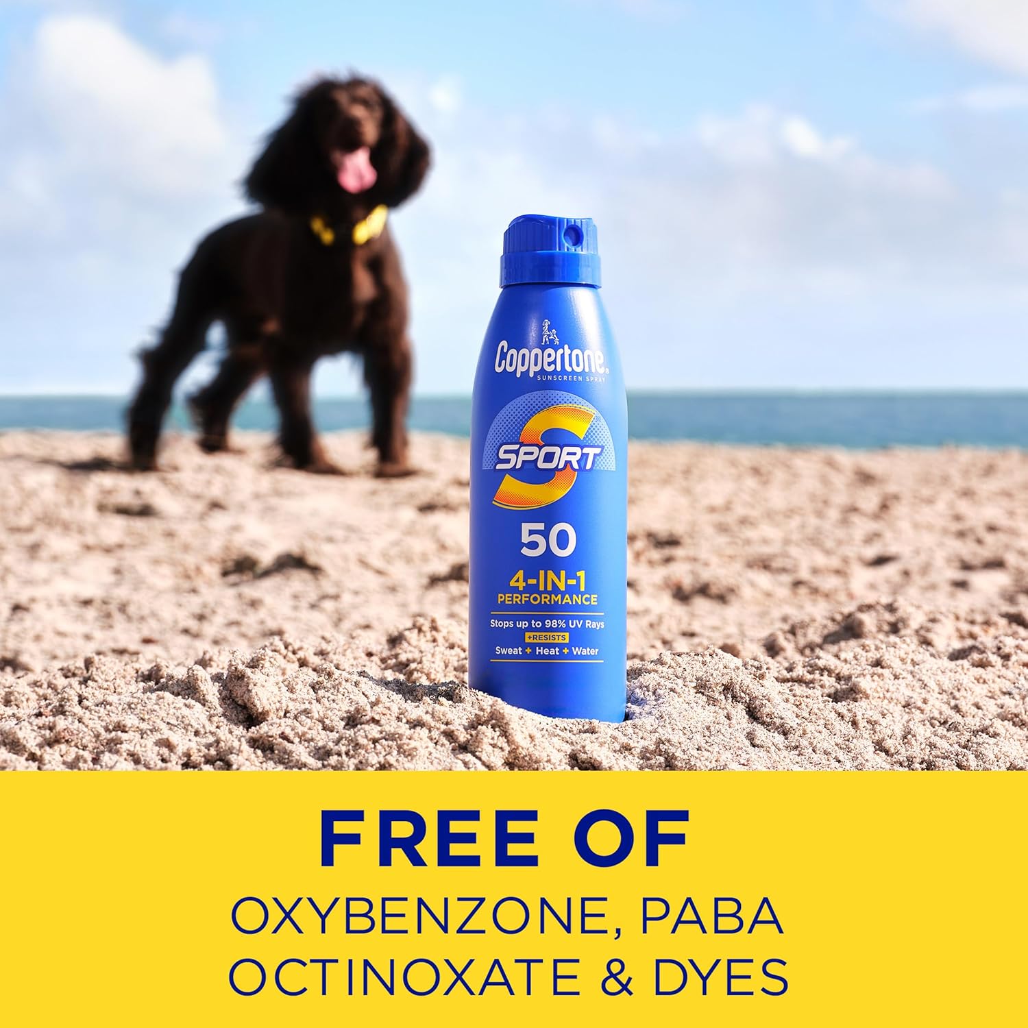 Coppertone Sport Sunscreen Spray SPF 50, Sweat, Heat and Water Resistant Sunblock, Lightweight, Oxybenzone Free, Spray Sunscreen Bulk Pack, 5.5 Oz Bottle, Pack of 3 - Image 9