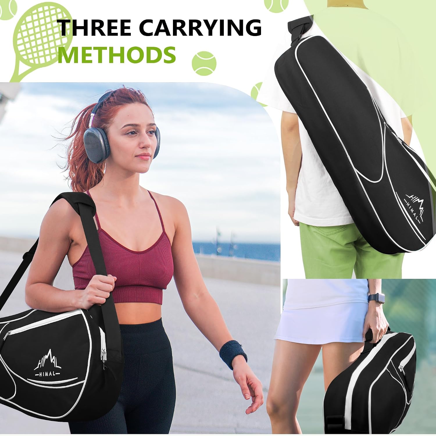 Himal 3 Racquet Tennis Bag With Protective Pad, Tennis Racket Bag for Men Women, Sports Enthusiasts of All Ages - Image 7