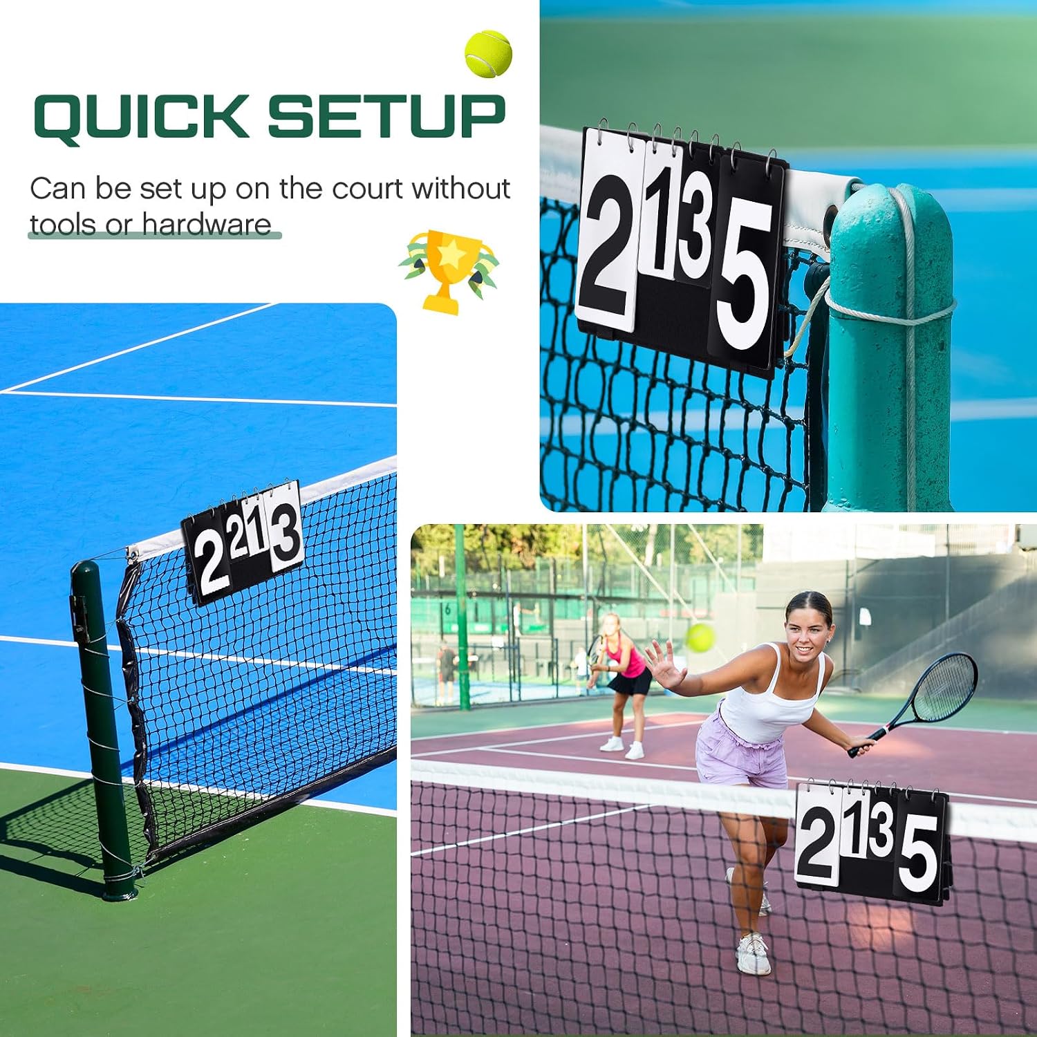 Over Net Tennis Score Keeper Flip Scoreboards Portable for Volleyball Basketball Coaching Tennis Outdoor - Image 6