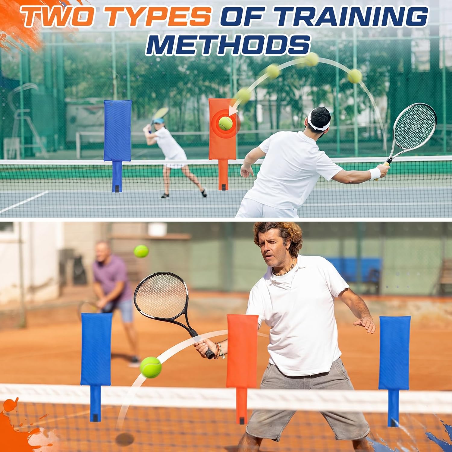 2 Pack Tennis Training Targets for Net, Accuracy Trainer for Serve & Shot Placement, Portable Tennis Target Aid for Adults, Practice Equipment for Backyard, Court & Coaching Drills - Image 4