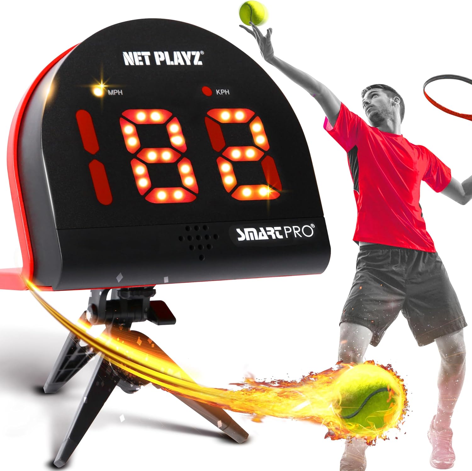 Tennis Radar Guns Speed Sensors Hands-Free - Measure Serve, Racquet & Ball Speed, High Tech Gadget & Gear for Tennis Players