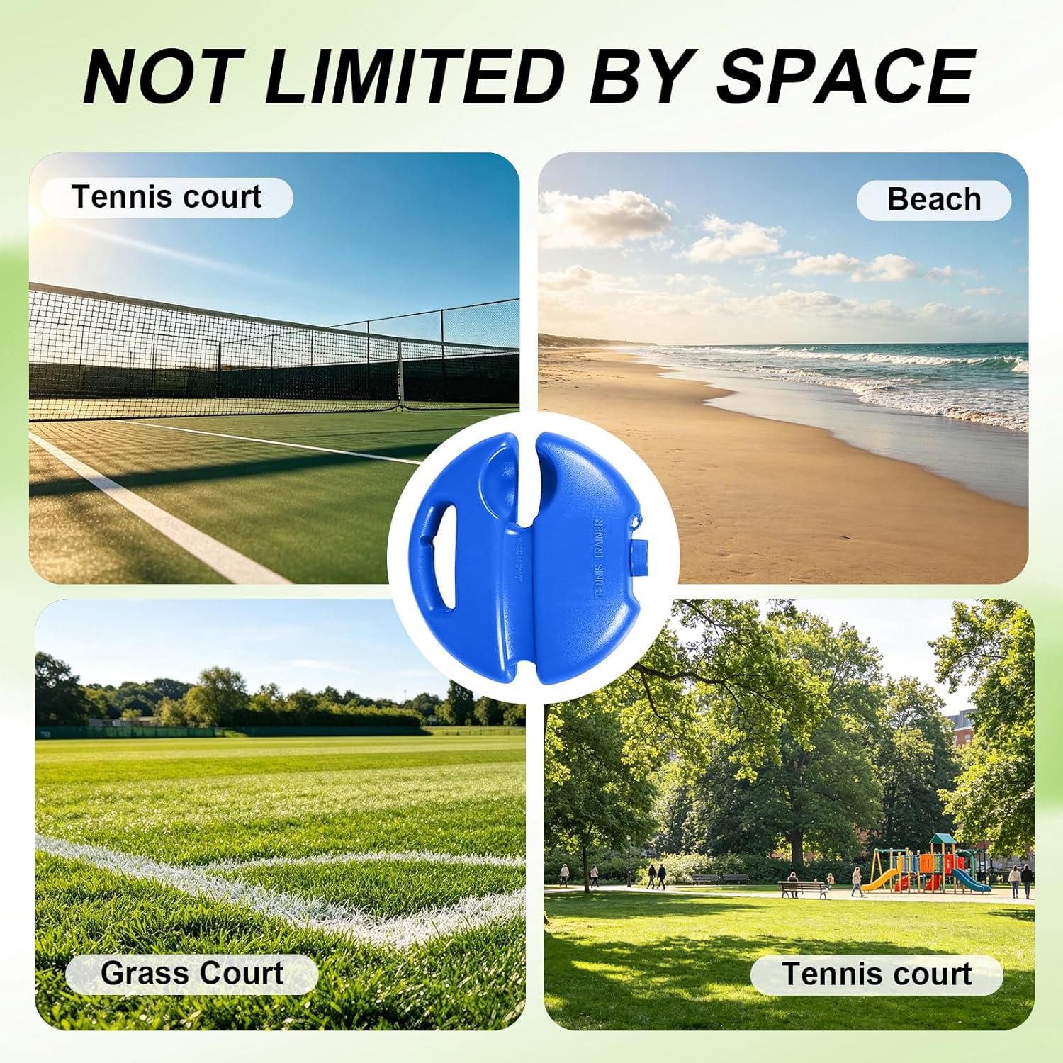 Tennis Rebounder Trainer, Portable Self Practice Tennis Training Equipment with Stable Base, String Attached Rebound Ball for Backyard Indoor Outdoor Solo Training - Image 7