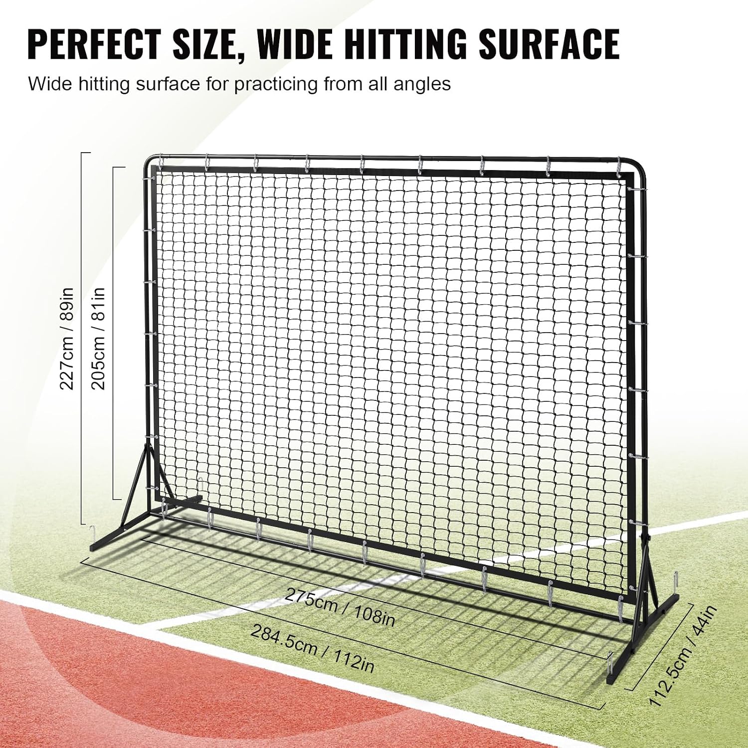 9.4ft x 7.4ft Tennis Rebounder Net, Tennis Rebounder Trainer, Multi-Sport Training Bounce Back Net for Tennis, Baseball, Lacrosse, Hockey, Softball, Pickleball, Ball, for Backyard and Indoor & Outdoor - Image 2