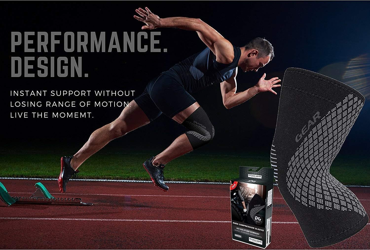 Physix Gear Knee Compression Sleeve for Men & Women - Best Compression Knee Brace for Walking, Running, Gym, Basketball, Weightlifting,Workout, Sports - Knee sleeves Support Compression & Stability - Image 6