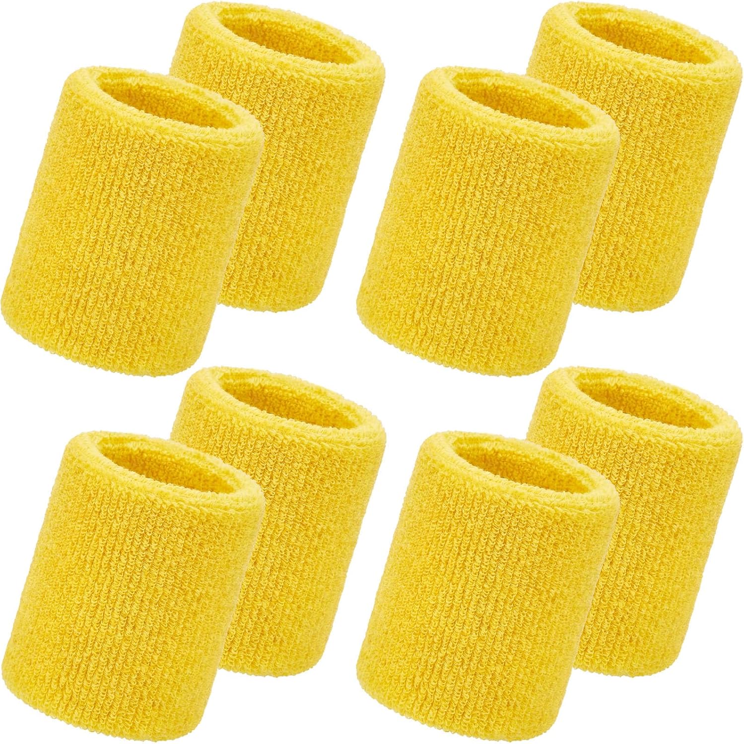 WILLBOND 8 Pack Wrist Sweatbands Sports Wristbands Tennis Sweatbands Neon 80s Thick Cotton Gymnastics Sweat Band Athletic Football Soccer Sports Wristband for Men Women Party