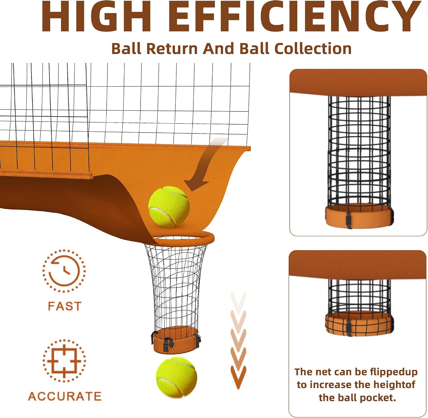 MR Tennis Ball Return Net 7’x6’, Freestanding Tennis Training Net, Multi-Sport Training Return Net for Tennis, Pickleball, Softball, Baseball Compatible w/Toss Machine Without Pitching Machine - Image 3