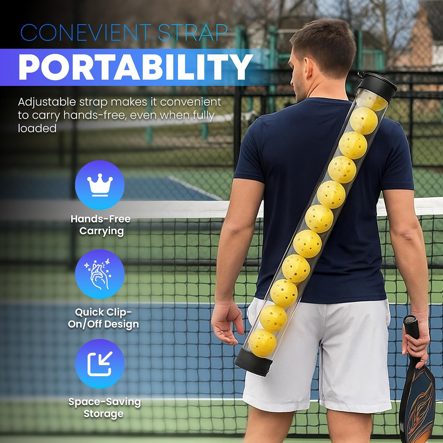 Collapsible Pickleball Pickup Tube for Pickleballs - Holds 17 Balls, Portable Pickleball Retriever Tool - Image 6