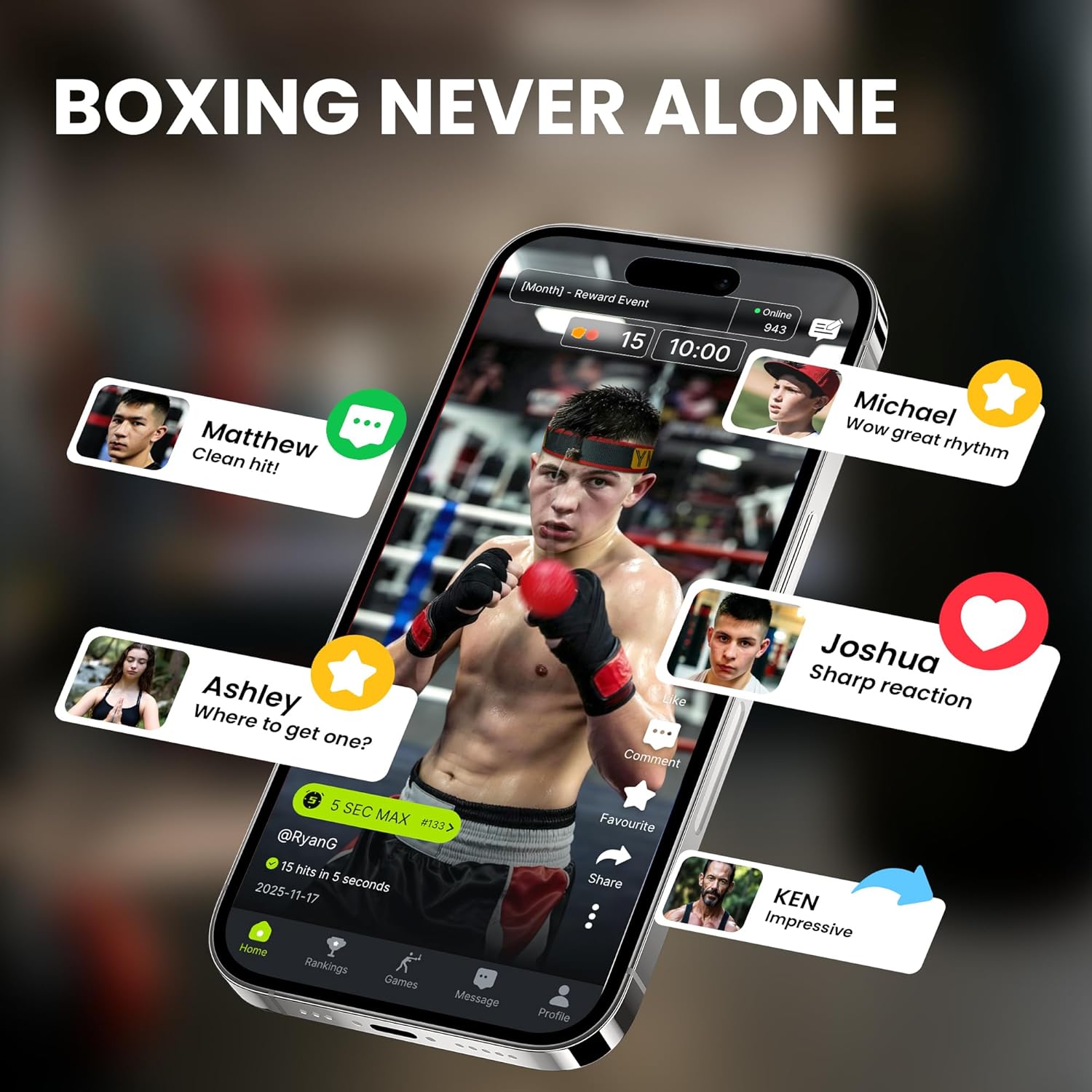 YMX BOXING® Ultimate Reflex Ball Set with Counter App - 4 React Reflex Ball Plus 2 Adjustable Headband, Great for Reflex, Timing, Accuracy, Focus & Coordination Training for Boxing, MMA and Krav Mega - Image 4