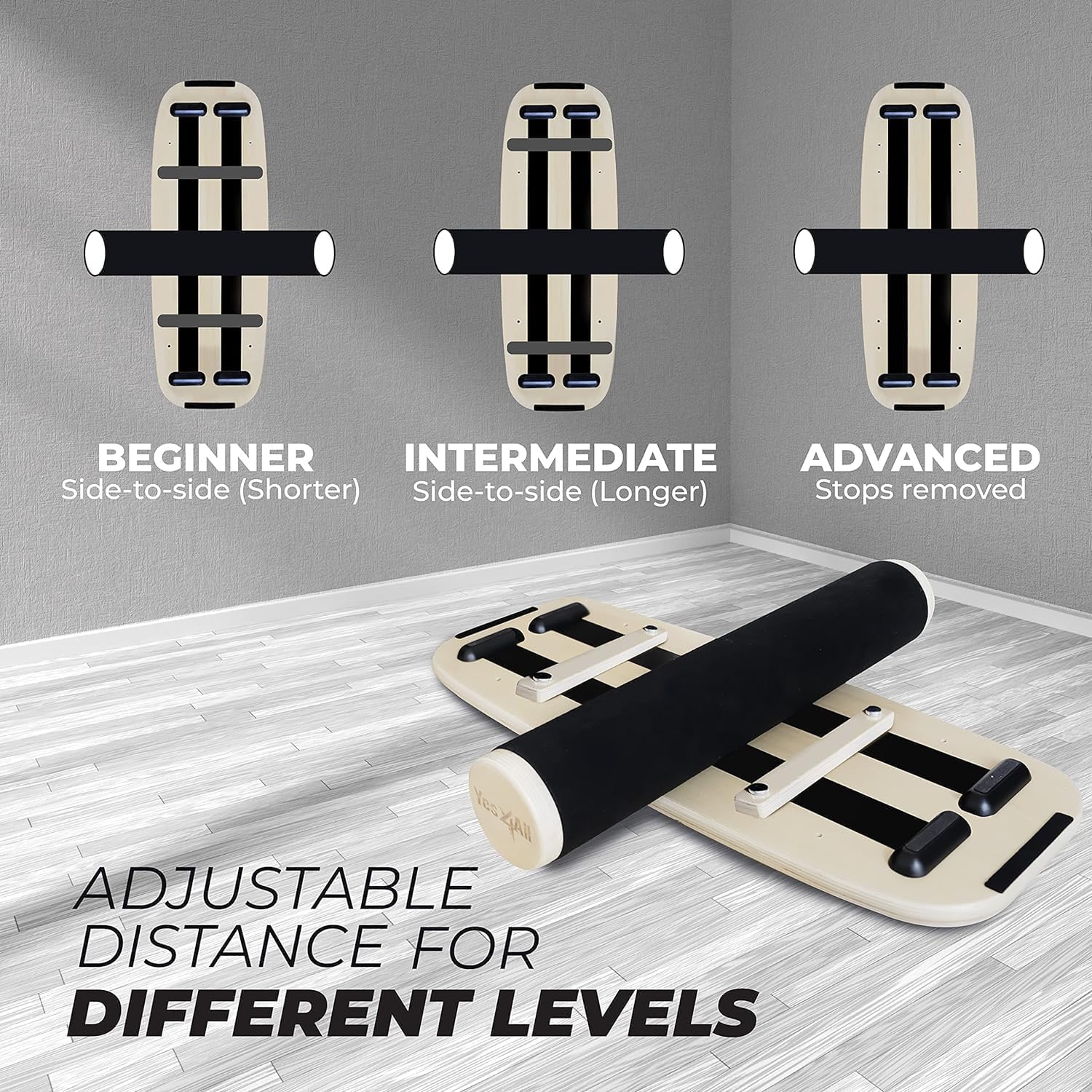 Yes4All Balance Board Sports Trainer, Surf Trainer Board With Adjustable Stoppers, Improve Core Strength and Balance Control - Image 3