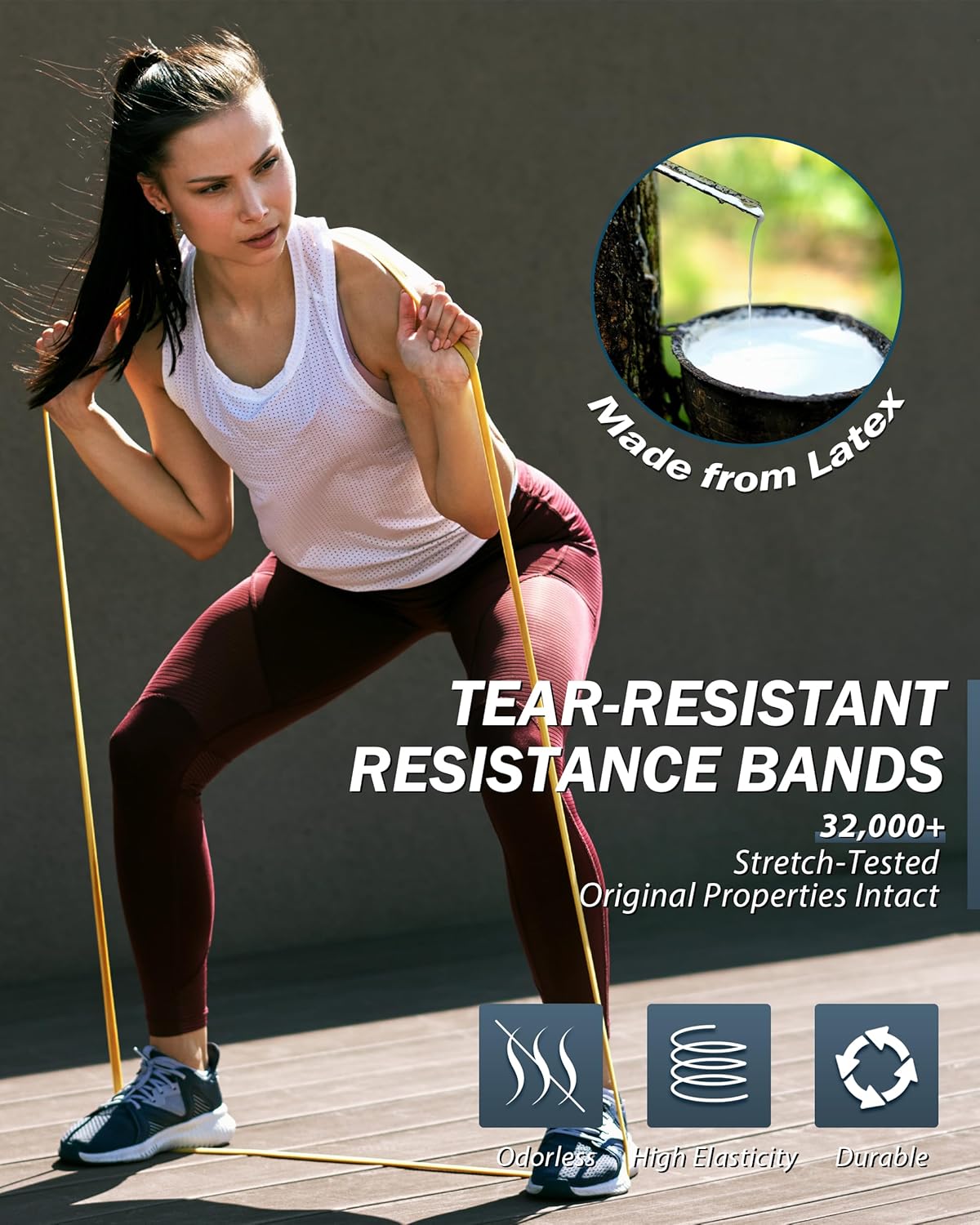 Resistance Bands for Working Out,5-Level Elastic Pull Up Assistance Bands Set for Men & Women,Exercise Bands for Home Workouts,Fitness,Training & Physical Therapy - Image 3
