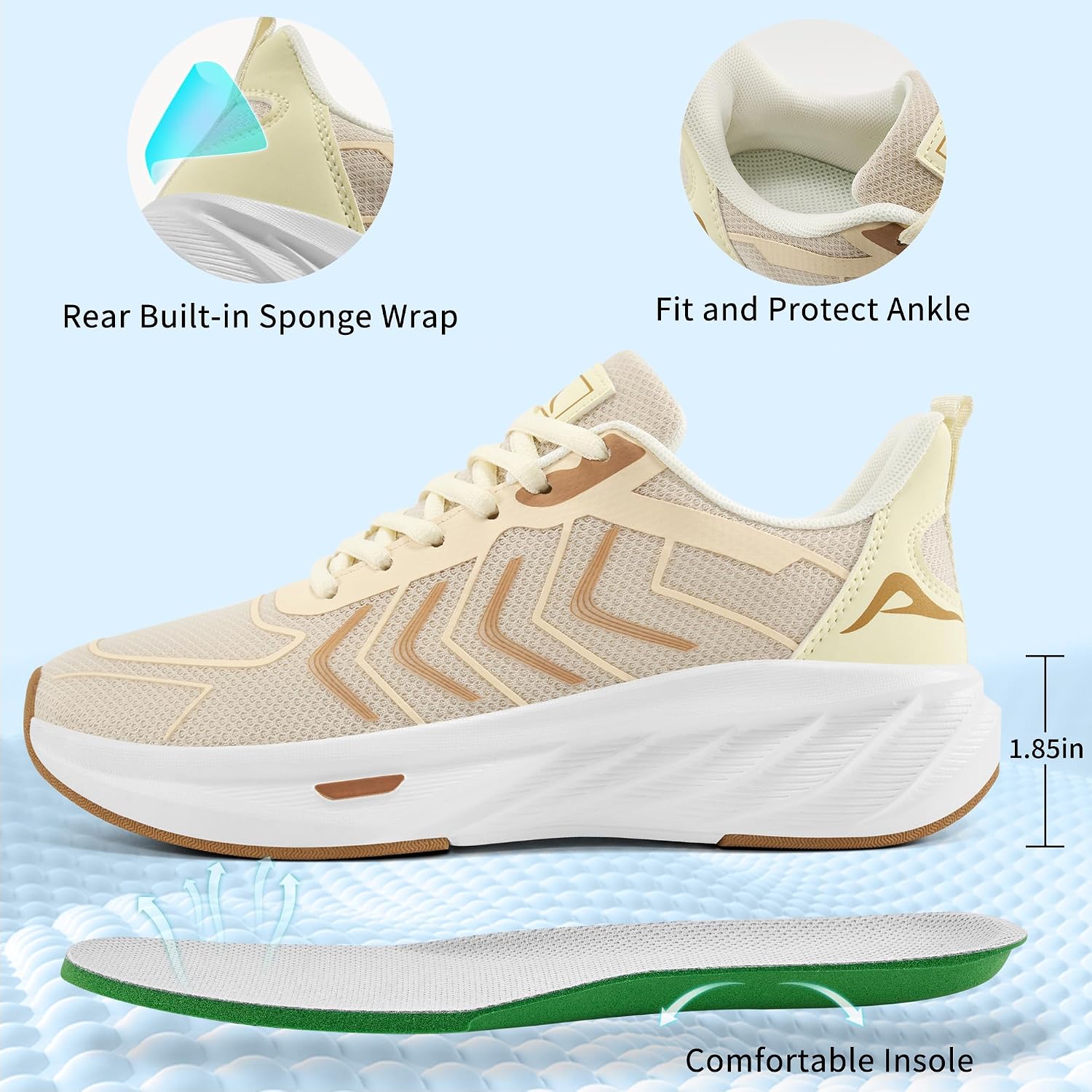 HARENCE Womens Sneakers Tennis Shoes: Comfortable Breathable Non Slip Casual Athletic Walking Shoes for Gym Workout - Image 6