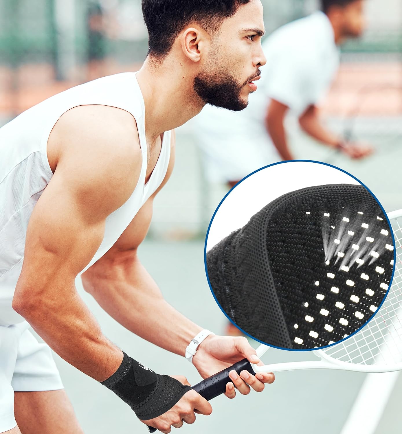 HiRui 2-Pack Ultra-Thin Mesh Wrist Wraps - Breathable, Adjustable Wrist Support for Workouts & Daily Use - Unisex Wrist Brace for Pain Relief, Tendonitis, Carpal Tunnel - One Size Fits All (Black) - Image 5