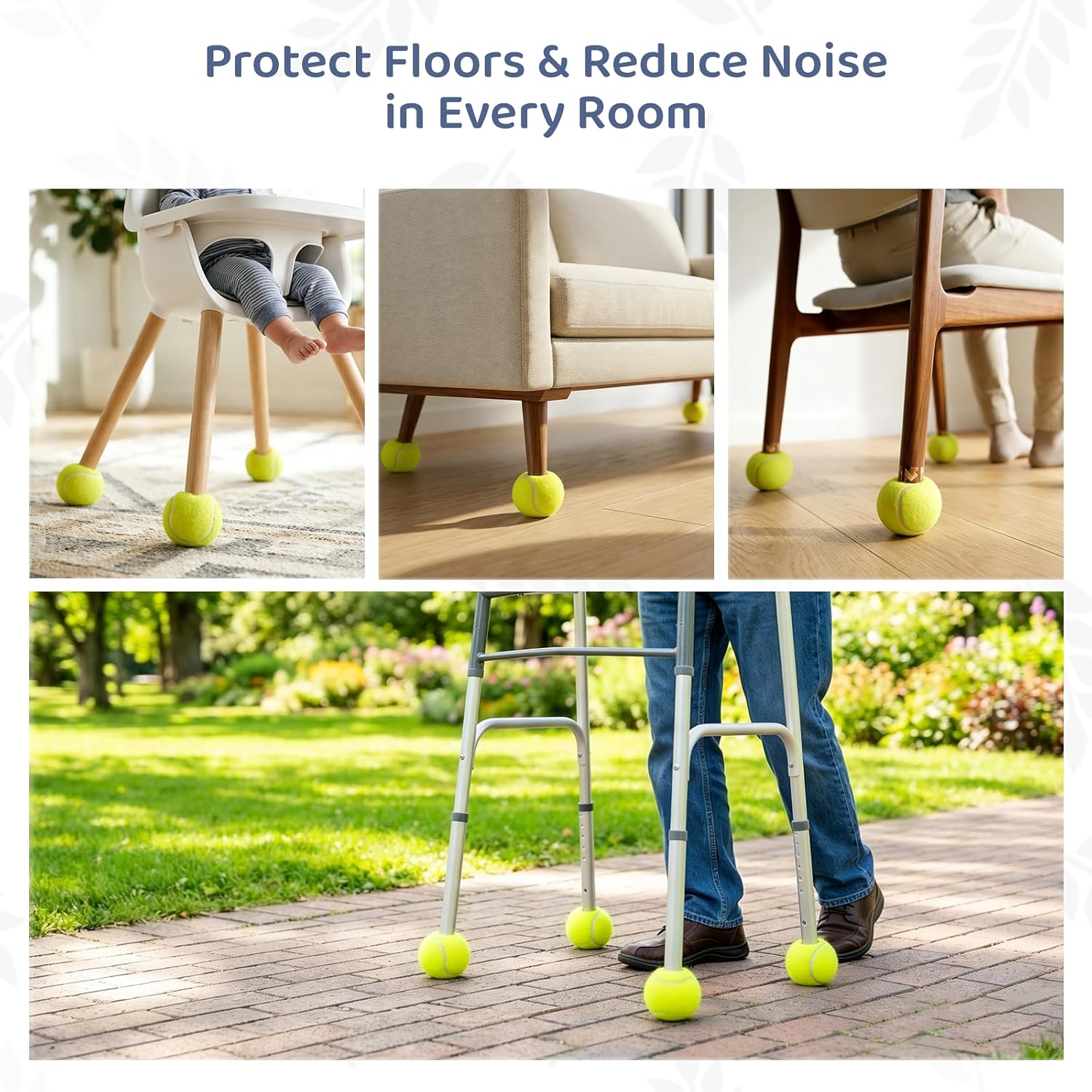 Walker Tennis Balls Precut Tennis Balls for Walkers 4PCS Walkers Legs Universal Precut Glide Balls, Heavy Duty Long Lasting Felt Pad Glide Coverings - Image 5