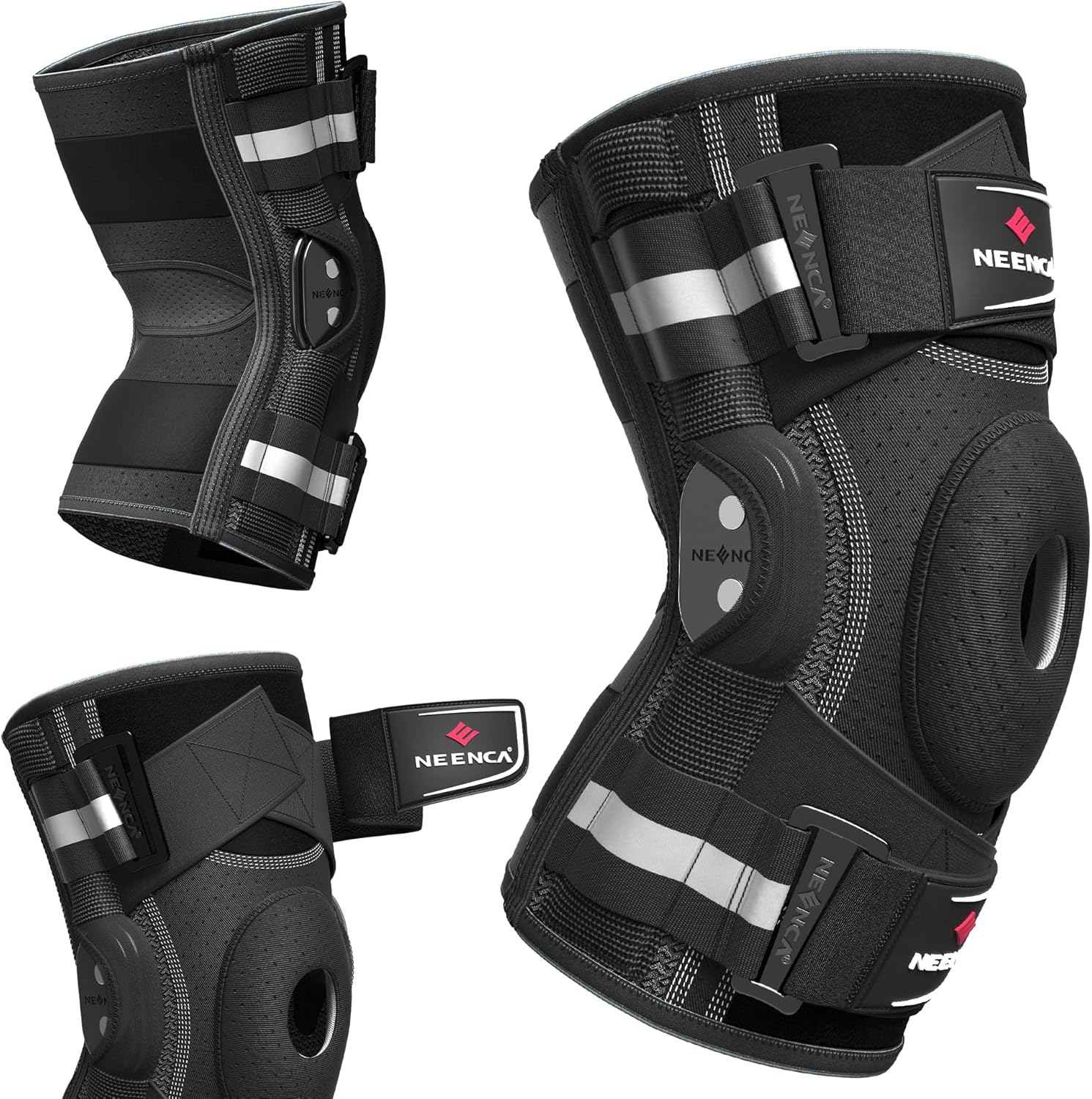 NEENCA Professional Knee Brace for Knee Pain, Hinged Knee Support with Patented X-Strap Fixing System, Medical for Pain Relief, Arthritis, Meniscus Tear, ACL, PCL, MCL, Runner, Sport - Image 2