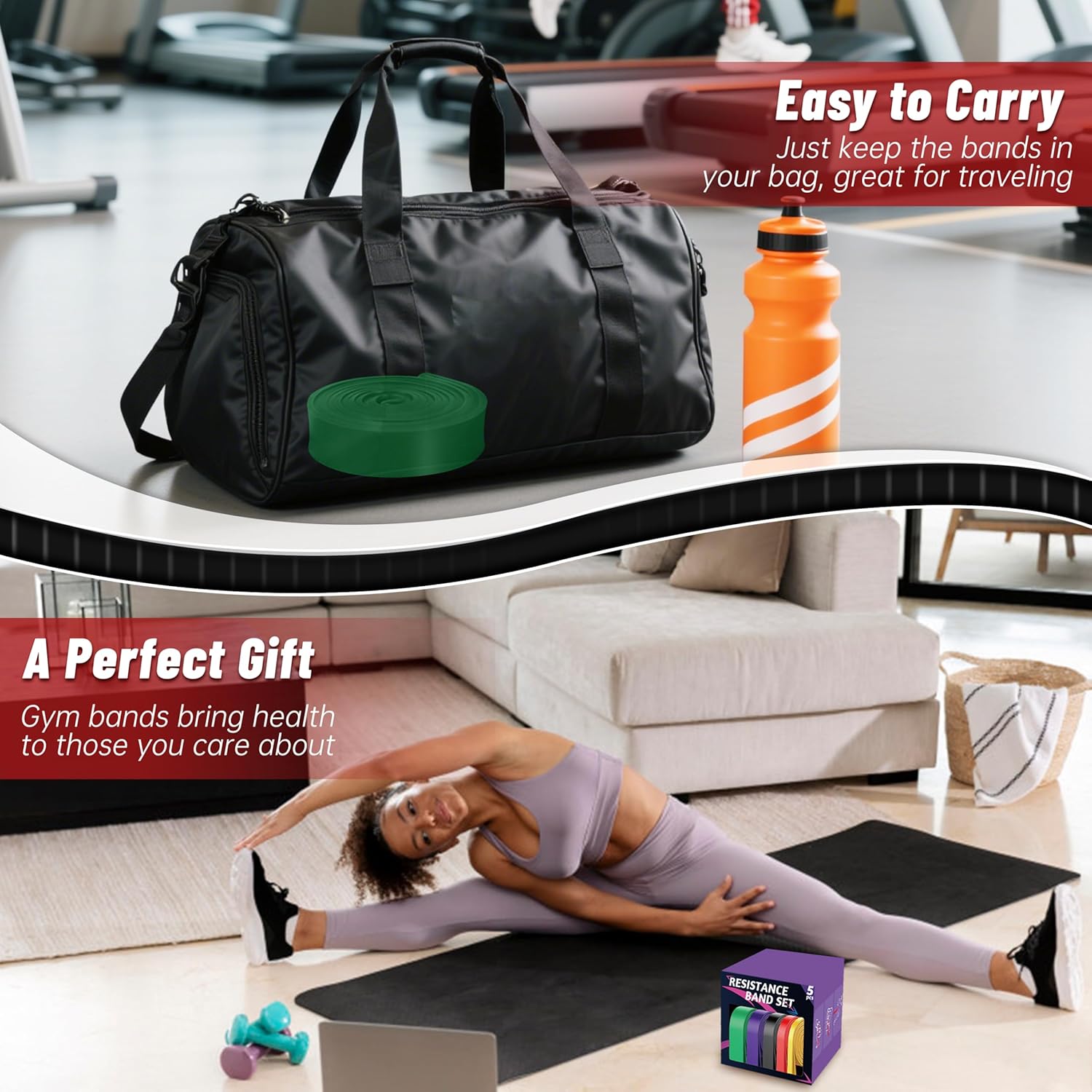 Pull Up Assistance Bands, 5-Level Resistance Bands for Working Out, Pull Up Bands for Men & Women, Exercise Bands for Full-Body Training, Fitness, Physical Therapy, Stretch Workout Bands at Home, Gym - Image 7
