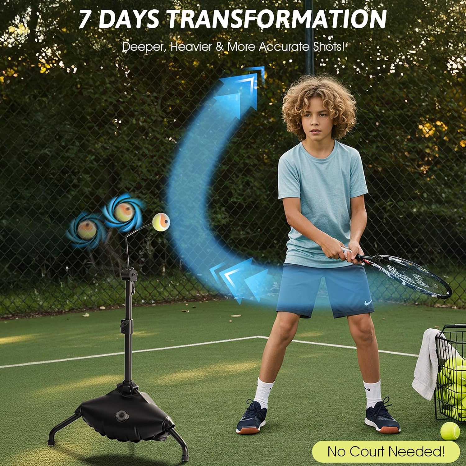 Tennis Training Aid,Tennis Practice Topspin Fast & Master Powerful Groundstrokes,Tennis Training Equipment for Beginners & Intermediate Players - Image 4