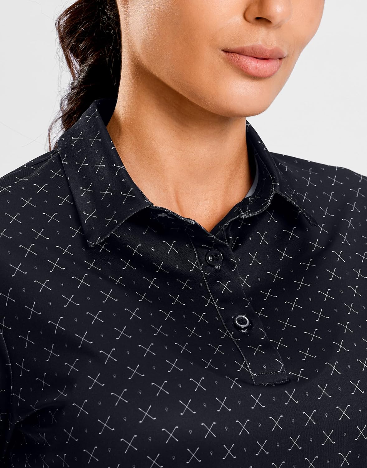 SANTINY Golf Polo Shirts for Women Short Sleeve Quick Dry 3 Buttons Collared Pickleball Shirt Summer Golf Tennis Tops - Image 4