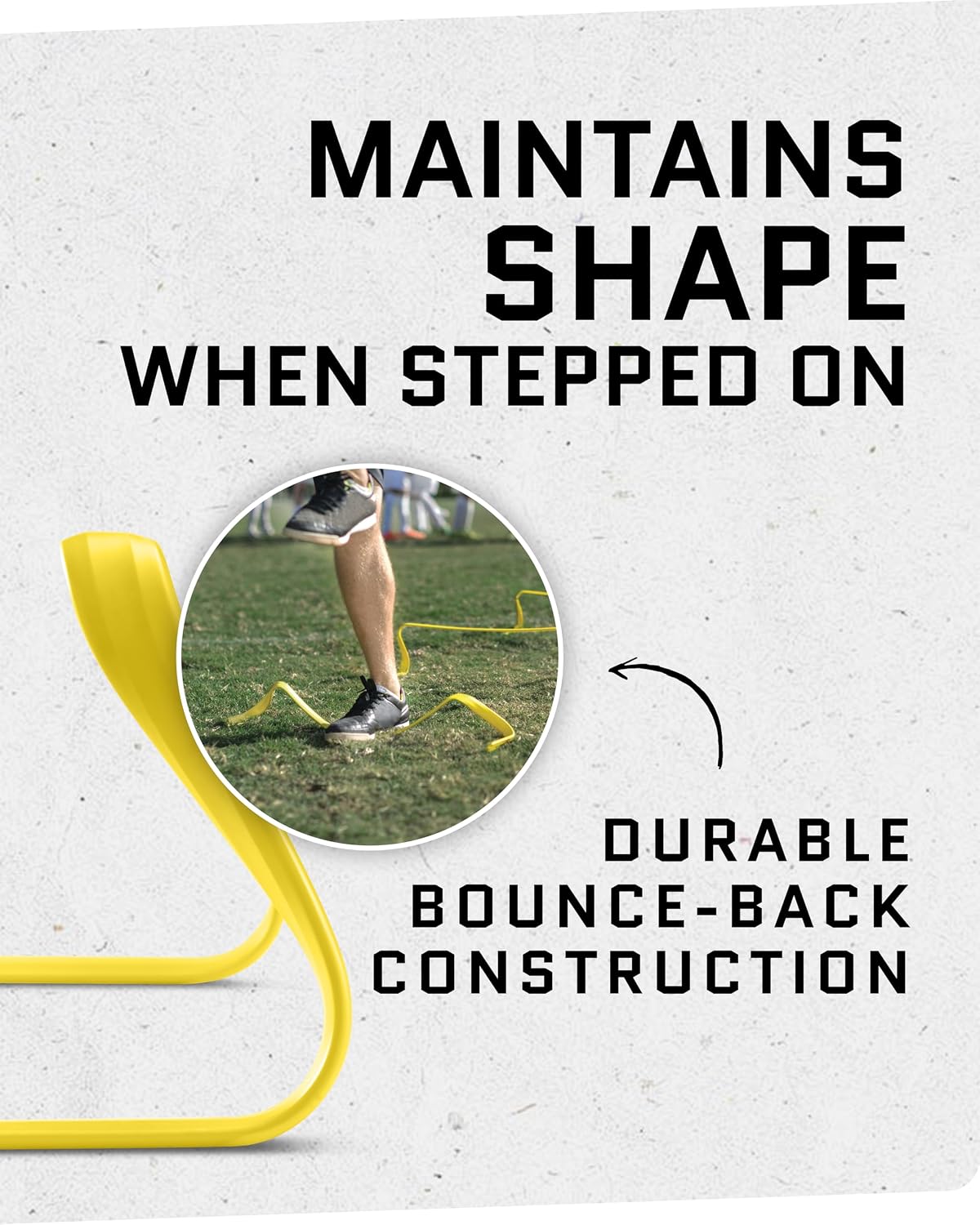 SKLZ 6X Ultra Durable Agility Hurdles - for Athletes of All Skill Levels,6pk of 6-in Tall Hurdles,Bright Yellow Color,Made of Durable, Composite Materials,Easy to Set up & Transport,Comes w/Carry Bag - Image 3