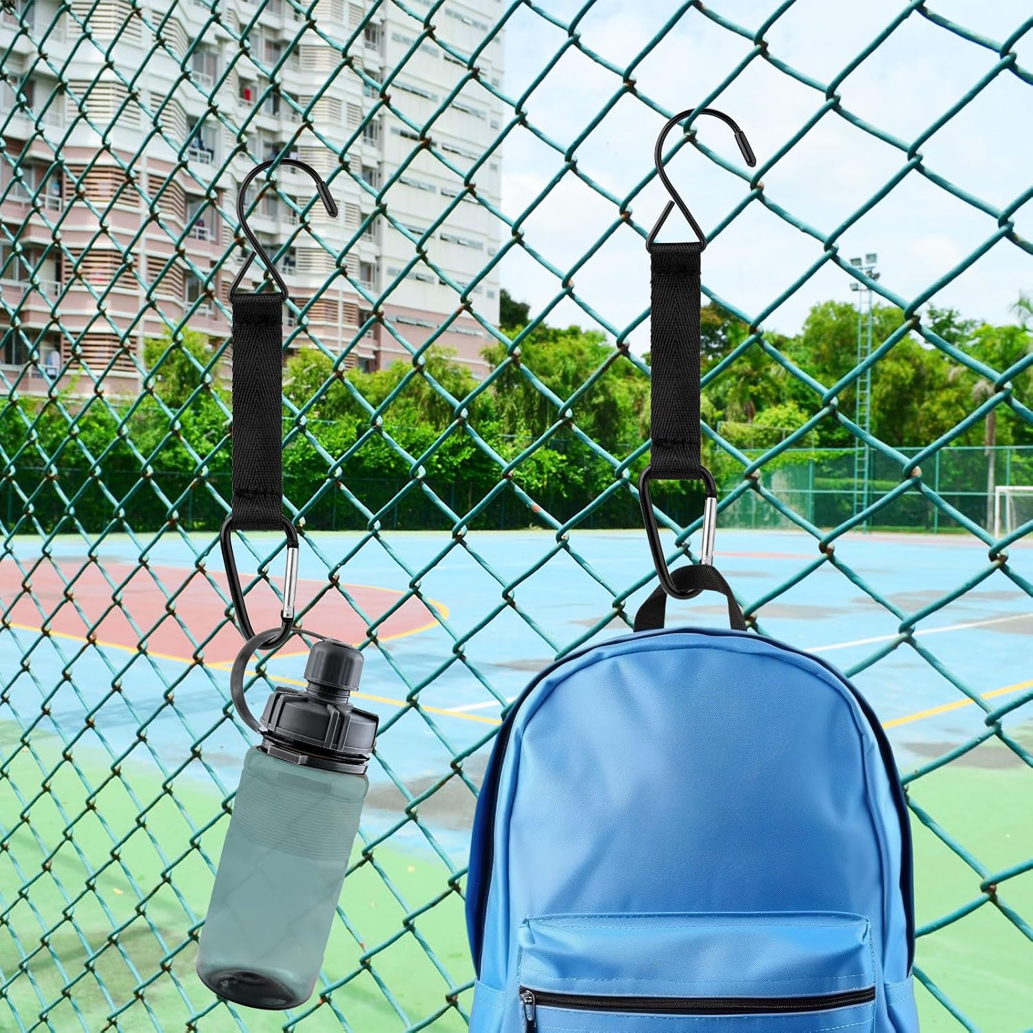 XIHIRCD Fence Hooks, Fence Clips for Backpacks Water Bottles Nylon Aluminum Buckle Hanging Carabiner Clips Multifunctional - Image 5