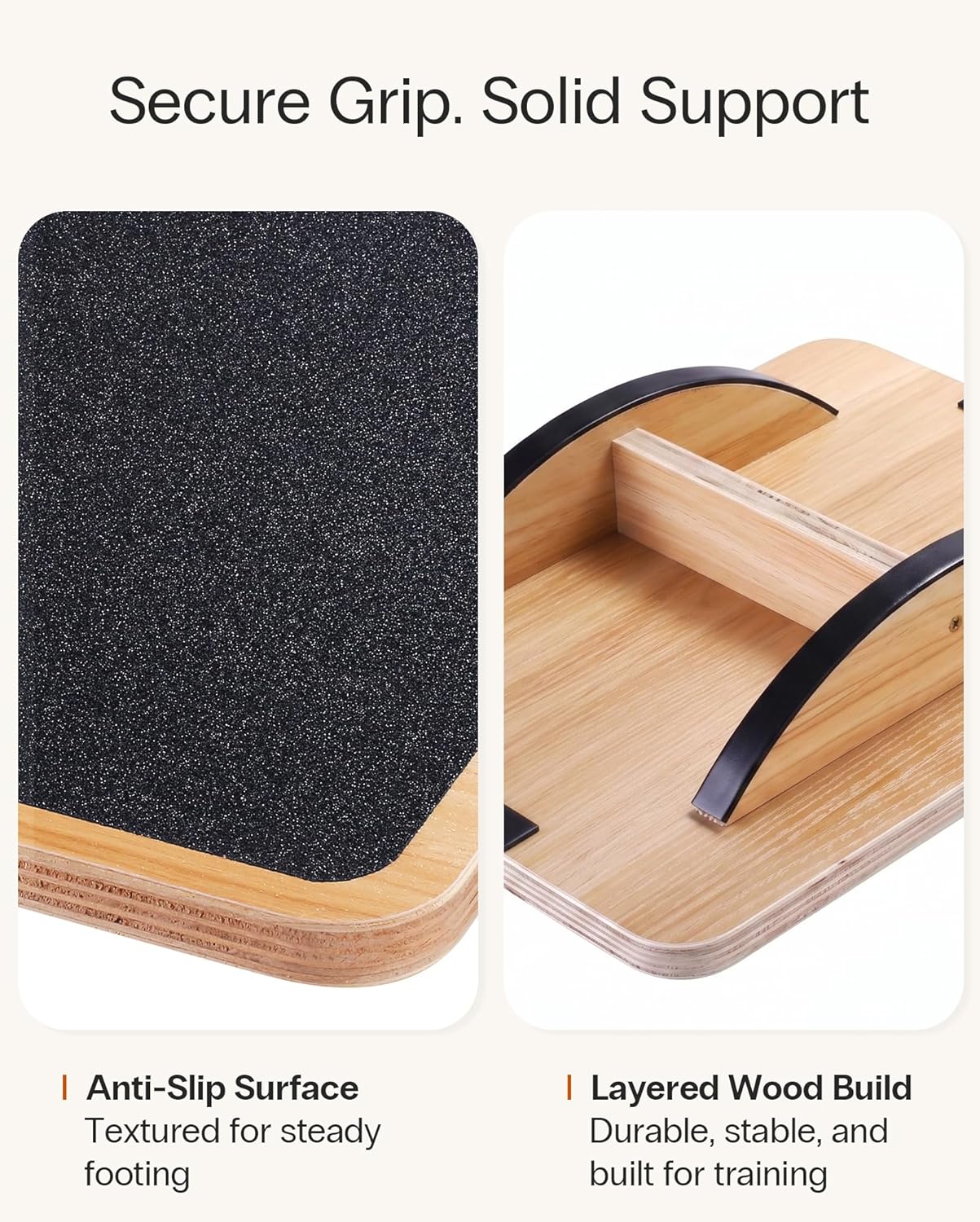 StrongTek Wooden Balance Board with 2 Difficulty Options, Basic Rocker and Advanced 360° Wobble Board, Non-Slip Balance Trainer for Core Stability, Ankle Rehab, Physical Therapy and Fitness - Image 3