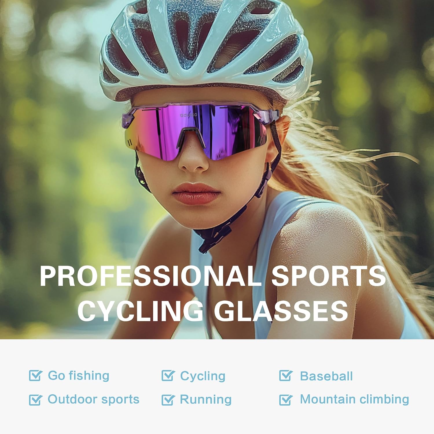 suoso Kids Sports Polarized Sunglasses: Youth Baseball Sun Glasses Cycling Glasses for Boys Girls Age 6-12 Lightweight TR90 - Image 8