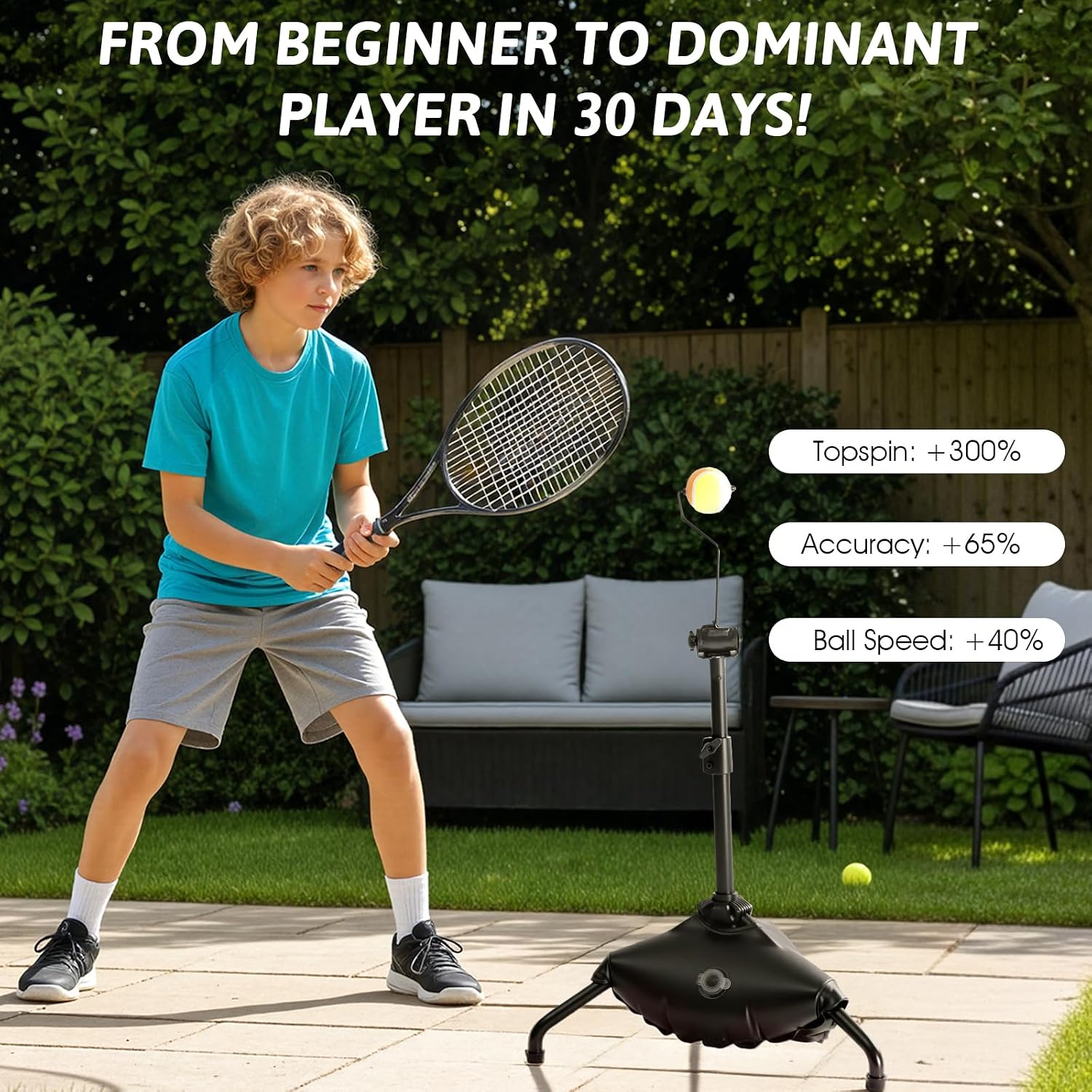 Tennis Training Aid,Tennis Practice Topspin Fast & Master Powerful Groundstrokes,Tennis Training Equipment for Beginners & Intermediate Players - Image 3
