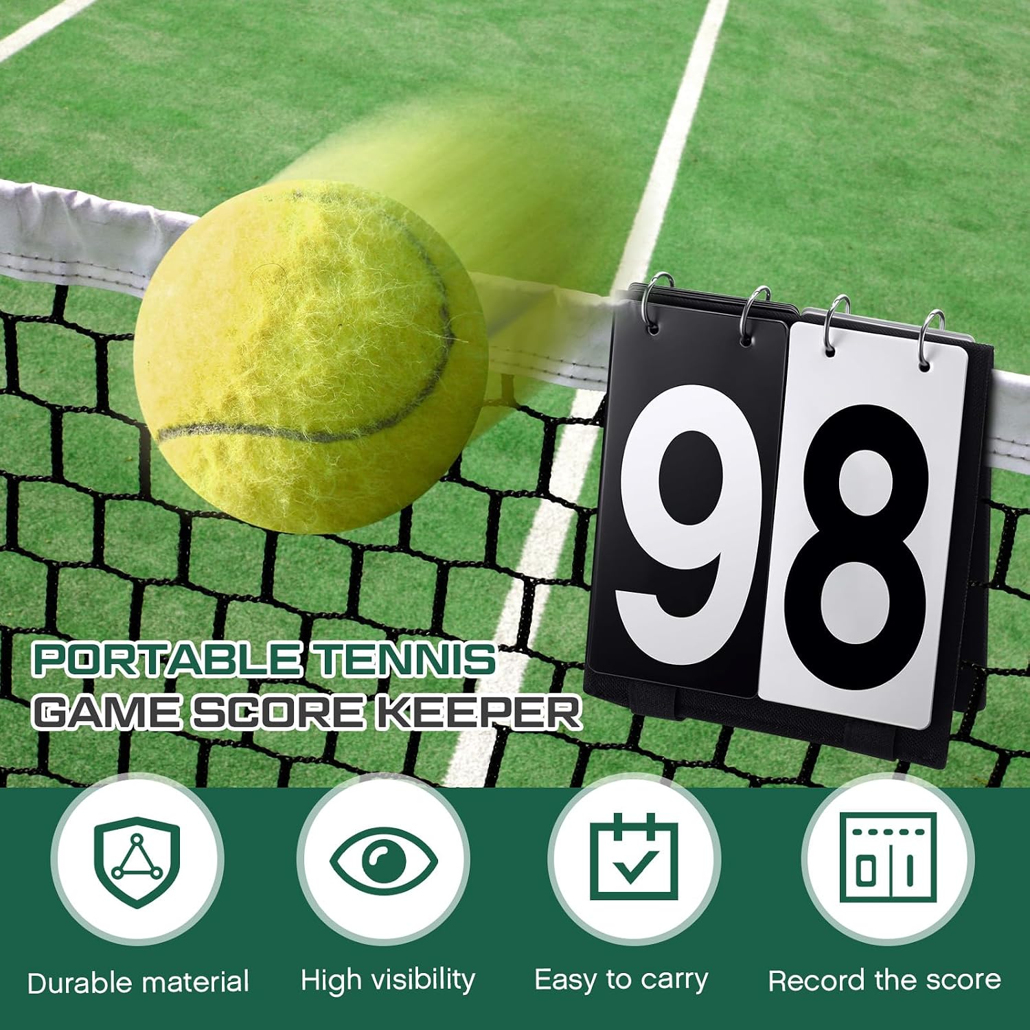 Over Net Tennis Score Keeper Flip Scoreboards Portable for Volleyball Basketball Coaching Tennis Outdoor - Image 4