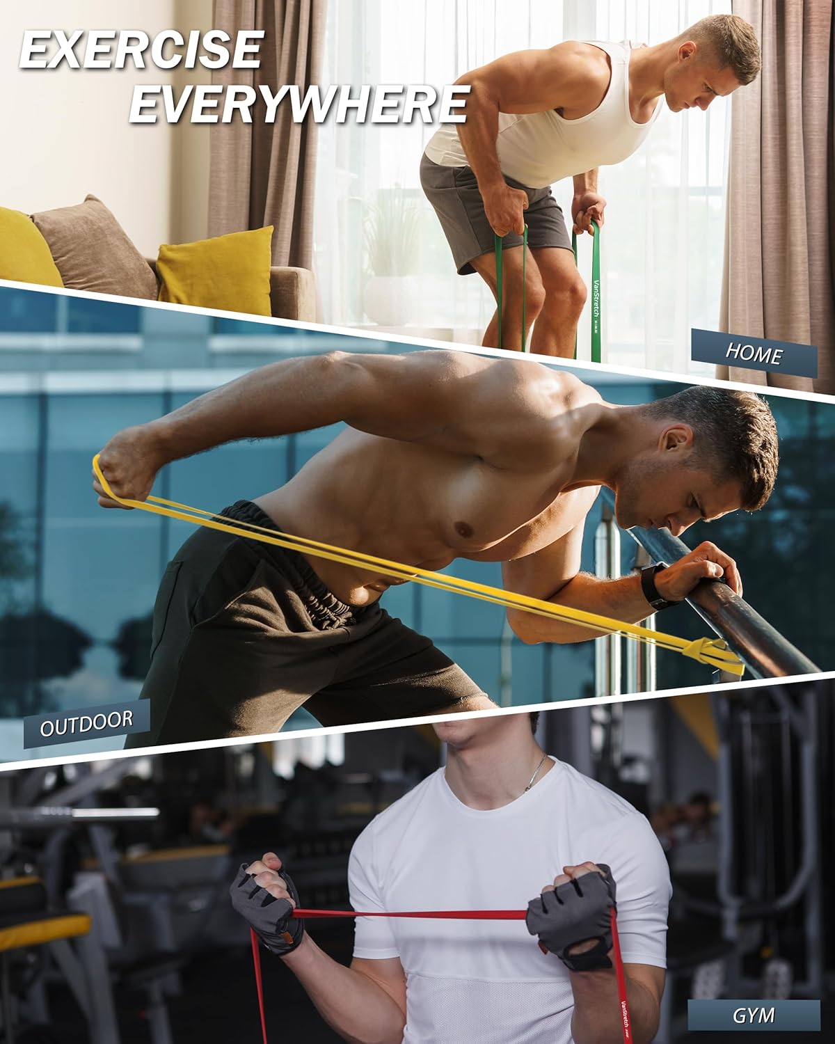 Resistance Bands for Working Out,5-Level Elastic Pull Up Assistance Bands Set for Men & Women,Exercise Bands for Home Workouts,Fitness,Training & Physical Therapy - Image 6