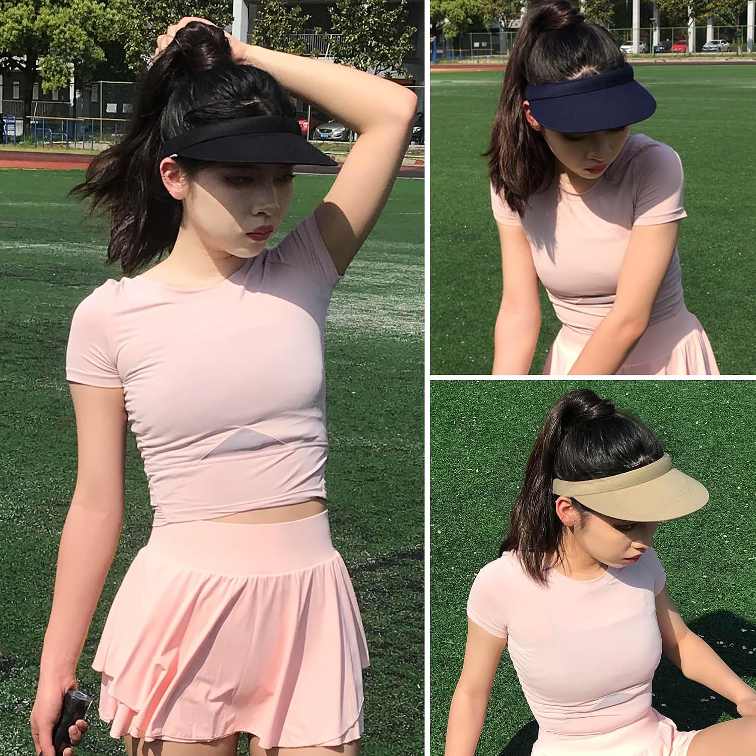 3 Pack Sports Sun Visor Hat Women Men Adjustable Clip On Visors Outdoor Golf Beach Cap - Image 3