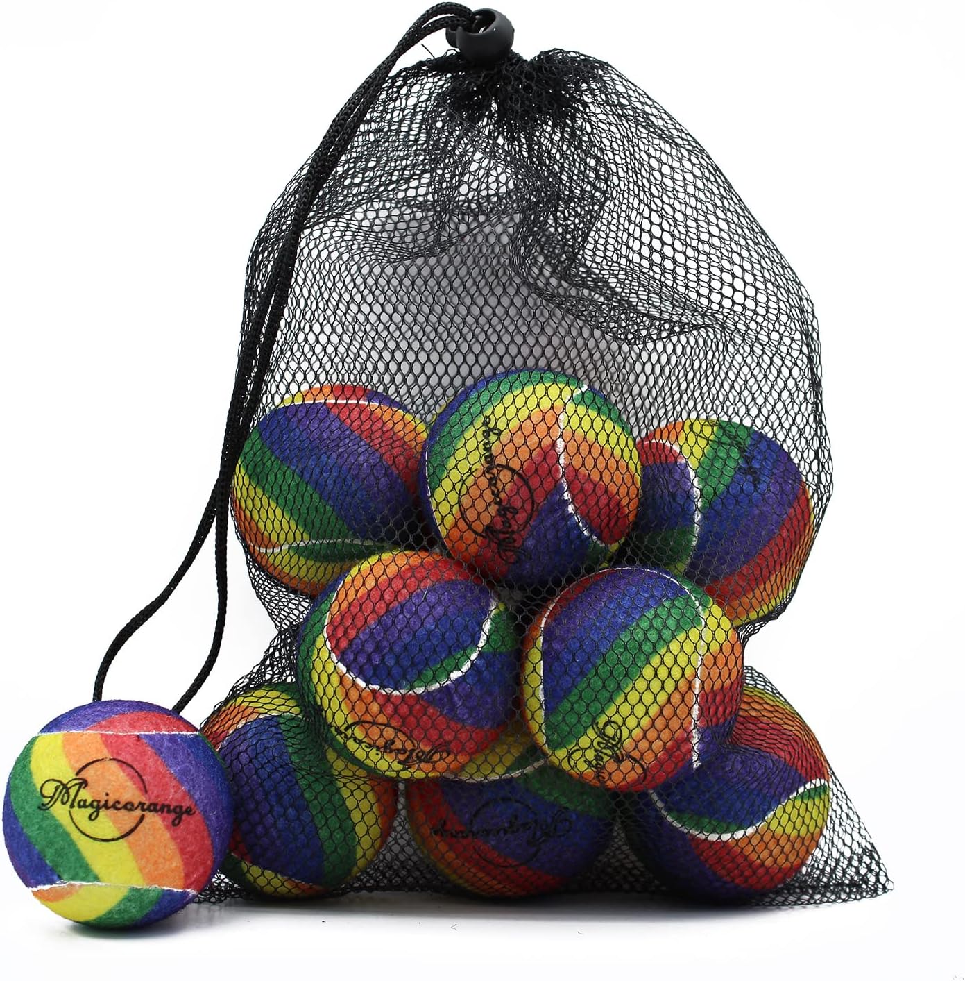 Magicorange Tennis Balls, 12 Pack Advanced Training Tennis Balls Practice Balls, Pet Dog Playing Balls, Come with Mesh Bag for Easy Transport, Good for Beginner Training Ball