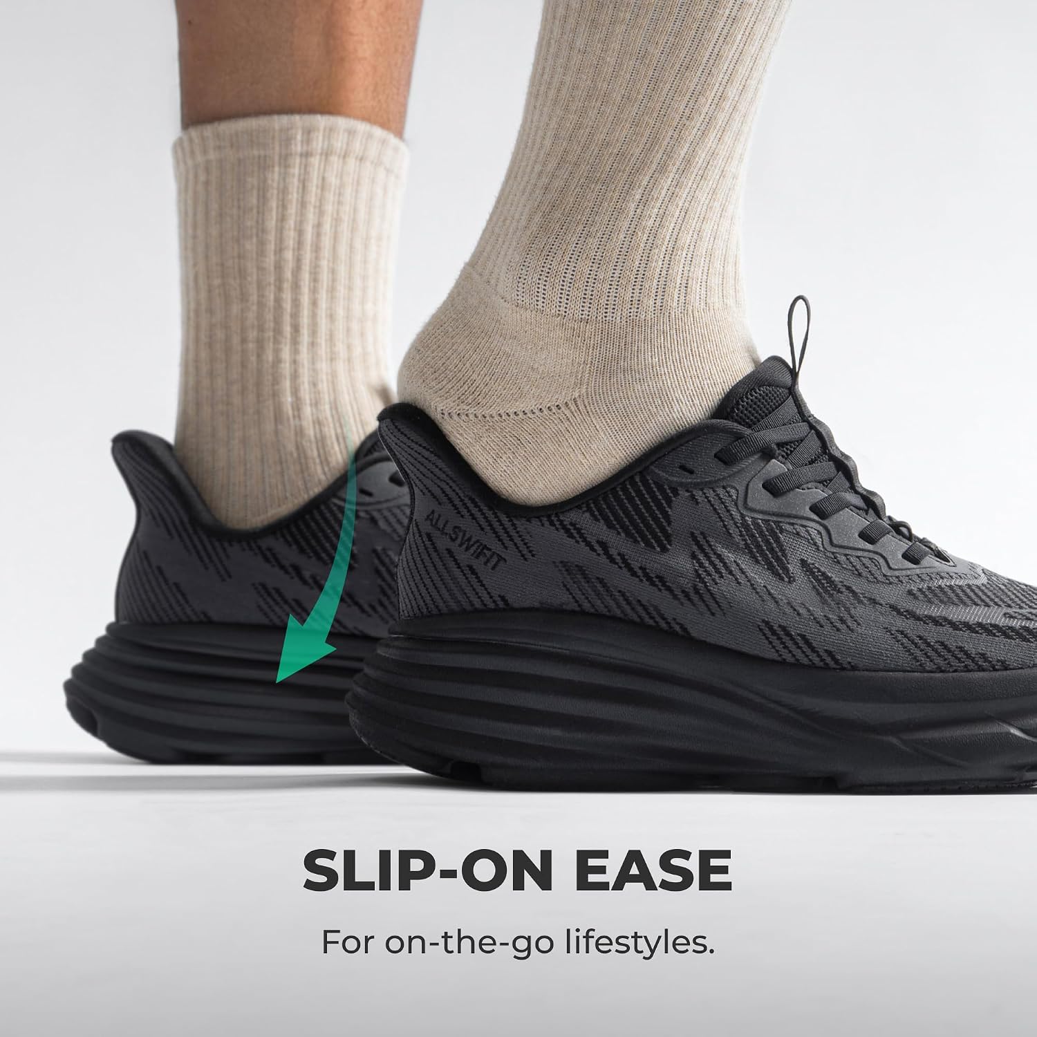 ALLSWIFIT Men's Slip On Walking Shoes Hands-Free Cushion Running Tennis ActiveSolid Non-Slip Comfortable Workout Gym Athletic Fashion Sneakers - Image 5
