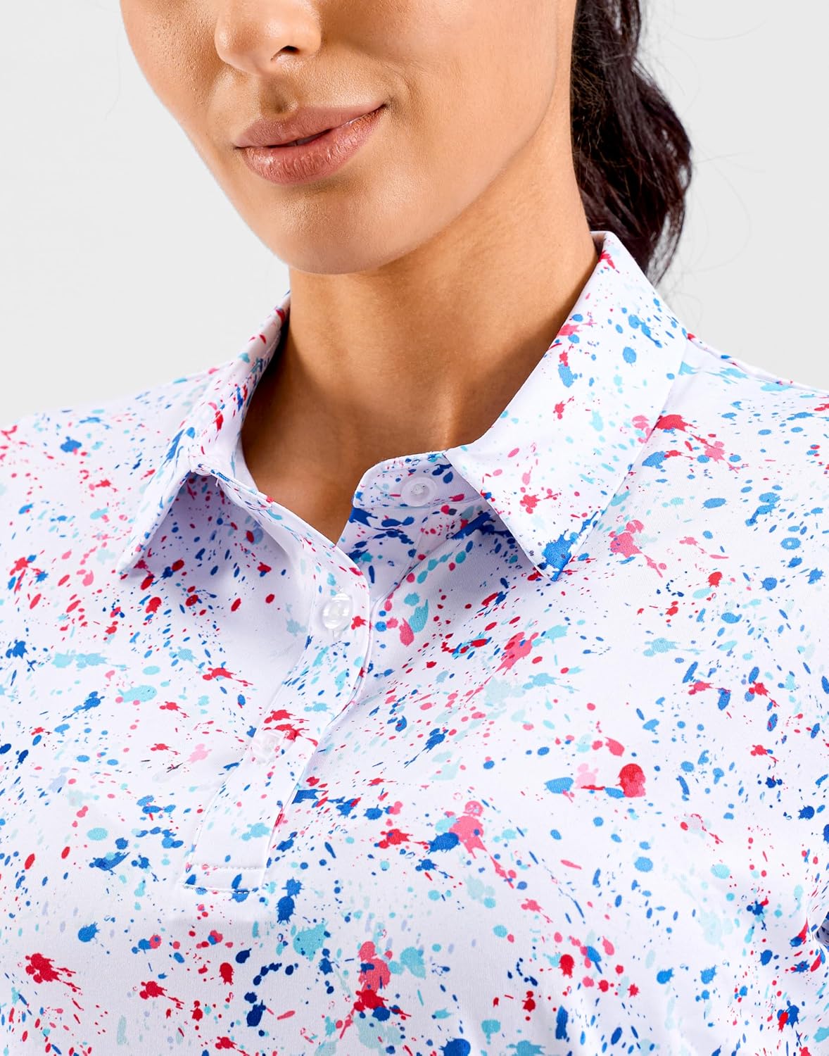 SANTINY Golf Polo Shirts for Women Short Sleeve Quick Dry 3 Buttons Collared Pickleball Shirt Summer Golf Tennis Tops - Image 4