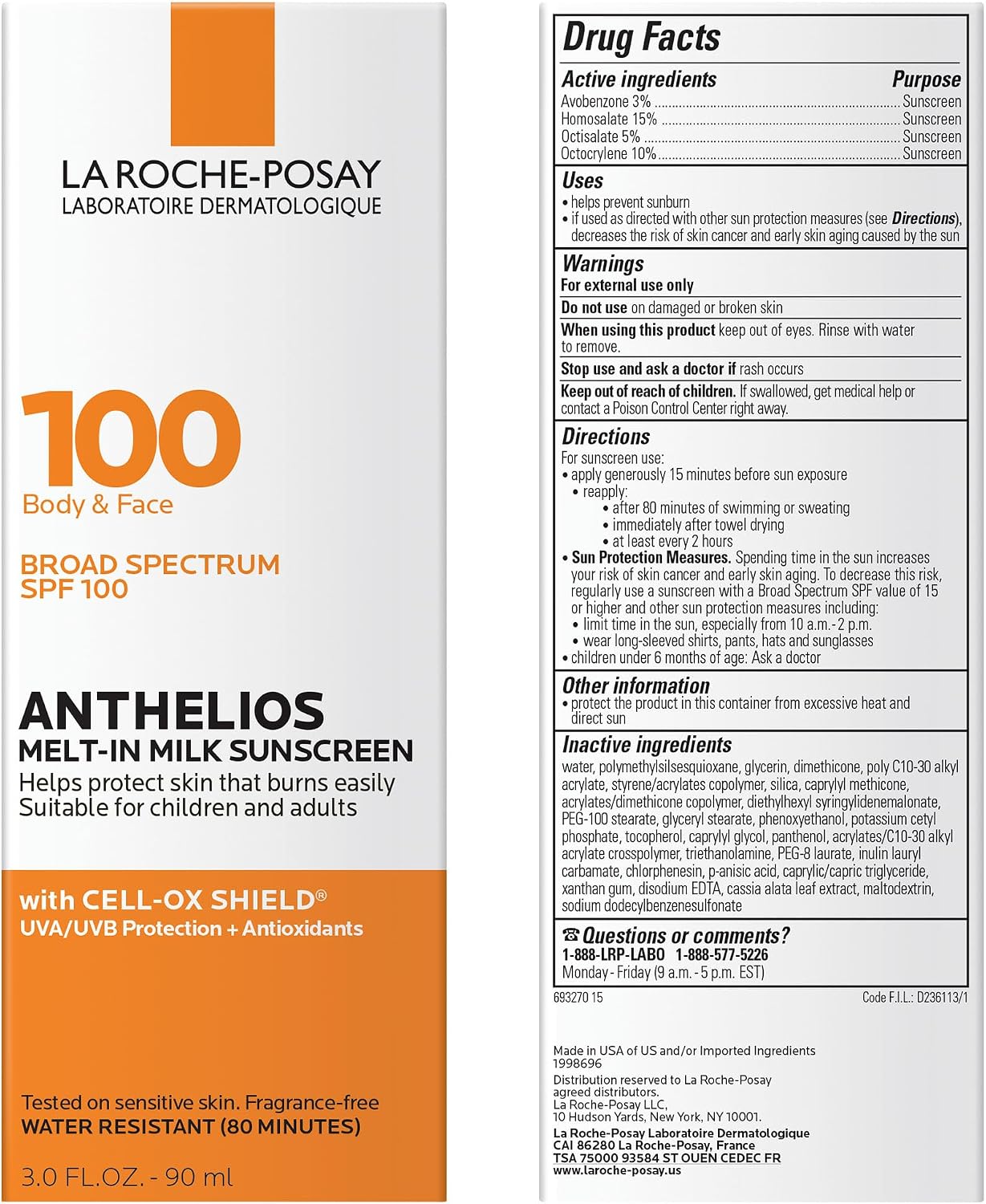 Anthelios Melt-in Milk Sunscreen SPF 100, Sunscreen for Body & Face, Broad Spectrum SPF + Antioxidants, Oil Free - Image 7