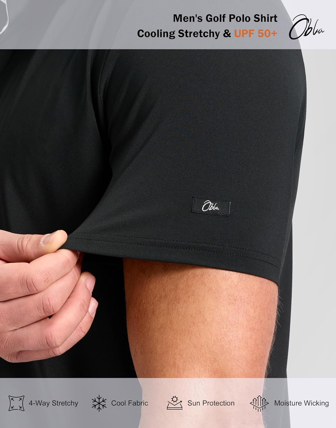 Obla Mens Golf Shirt Short Sleeve Dry Fit Moisture Wicking Performance Athletic Casual Work Collared Polo Shirts for Men - Image 4