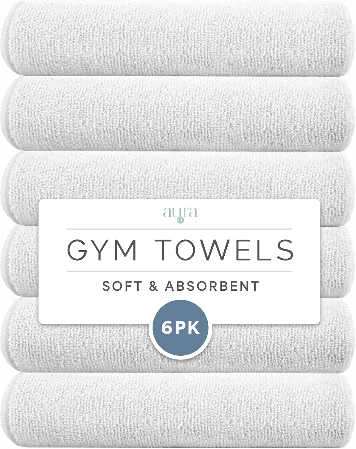 S&T INC. Microfiber Gym Towels, Yoga Towel for Home and Gym Bag, 16 Inch x 27 Inch, 6 Pack