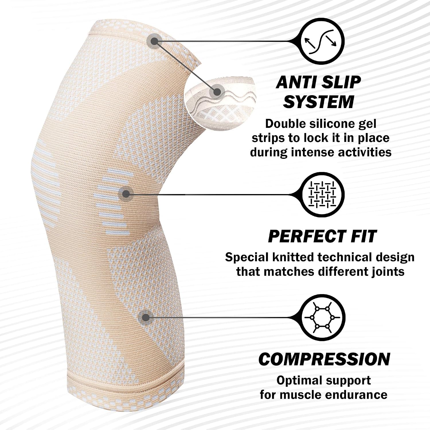 POWERLIX Leg Sleeve - Best Knee Brace for Leg Pain for Men & Women Knee Support for Running, Basketball, Volleyball, Weightlifting, Gym, Workout, Sports Please Check Sizing Chart - Image 5