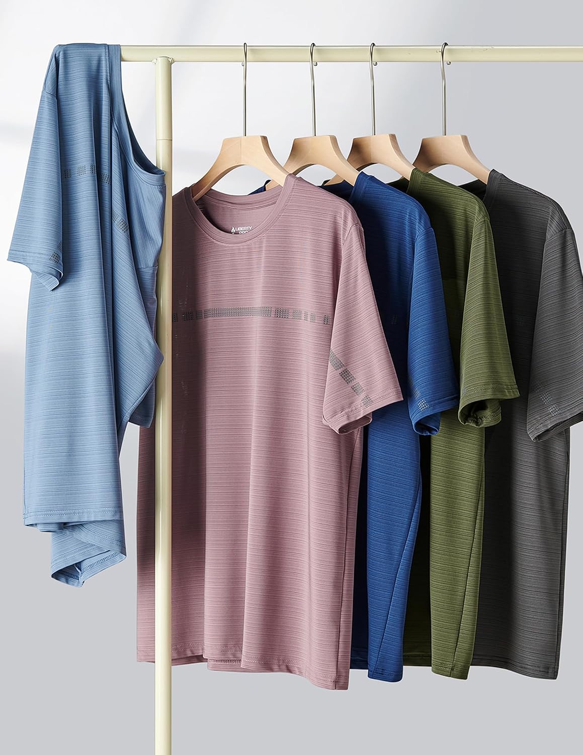5 Pack Men’s Active Quick Dry Crew Neck T Shirts | Athletic Running Gym Workout Short Sleeve Tee Tops Bulk - Image 6
