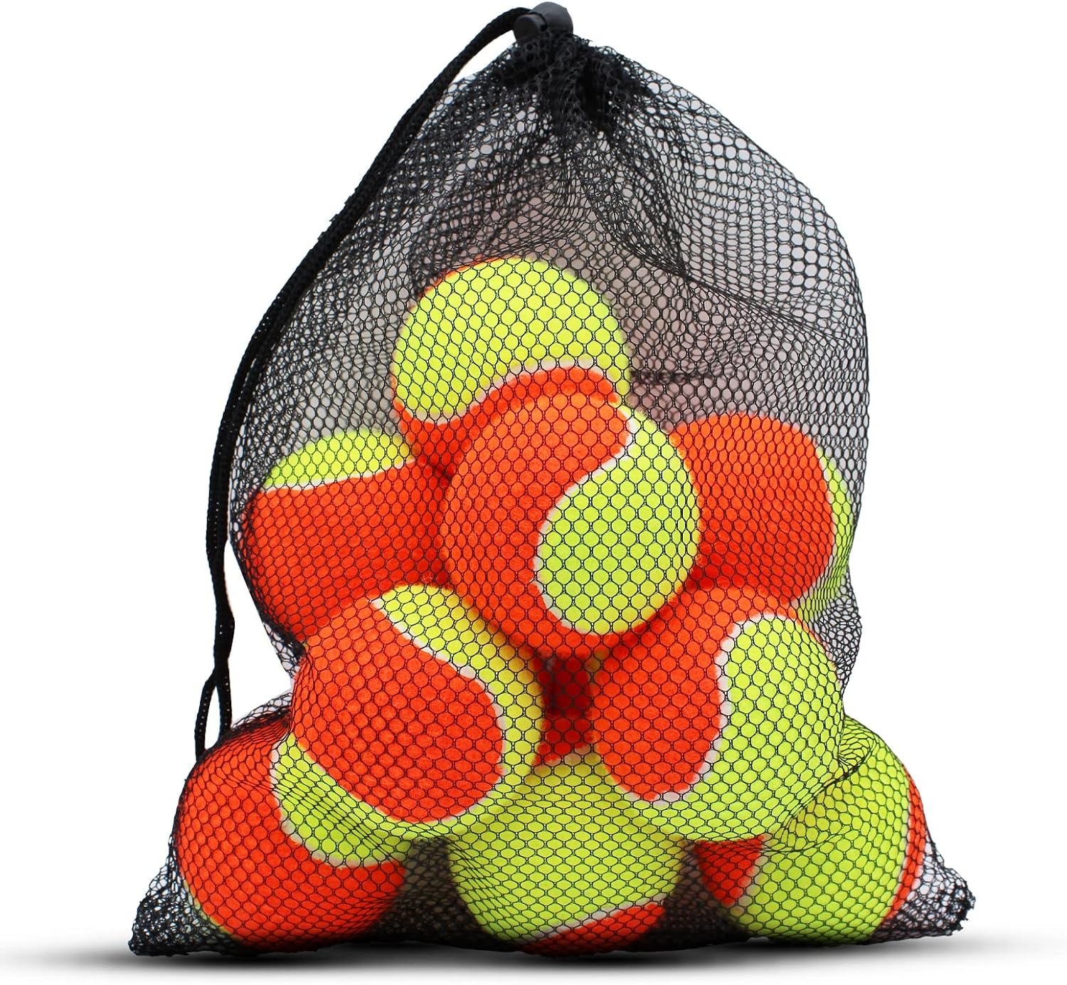 Tennis Balls, 12 Pack 50% Low Compression Stage Tennis Ball for Beginners Youth Kids Training Practicing with Mesh Bag for Easy Transport (Orange) - Image 9